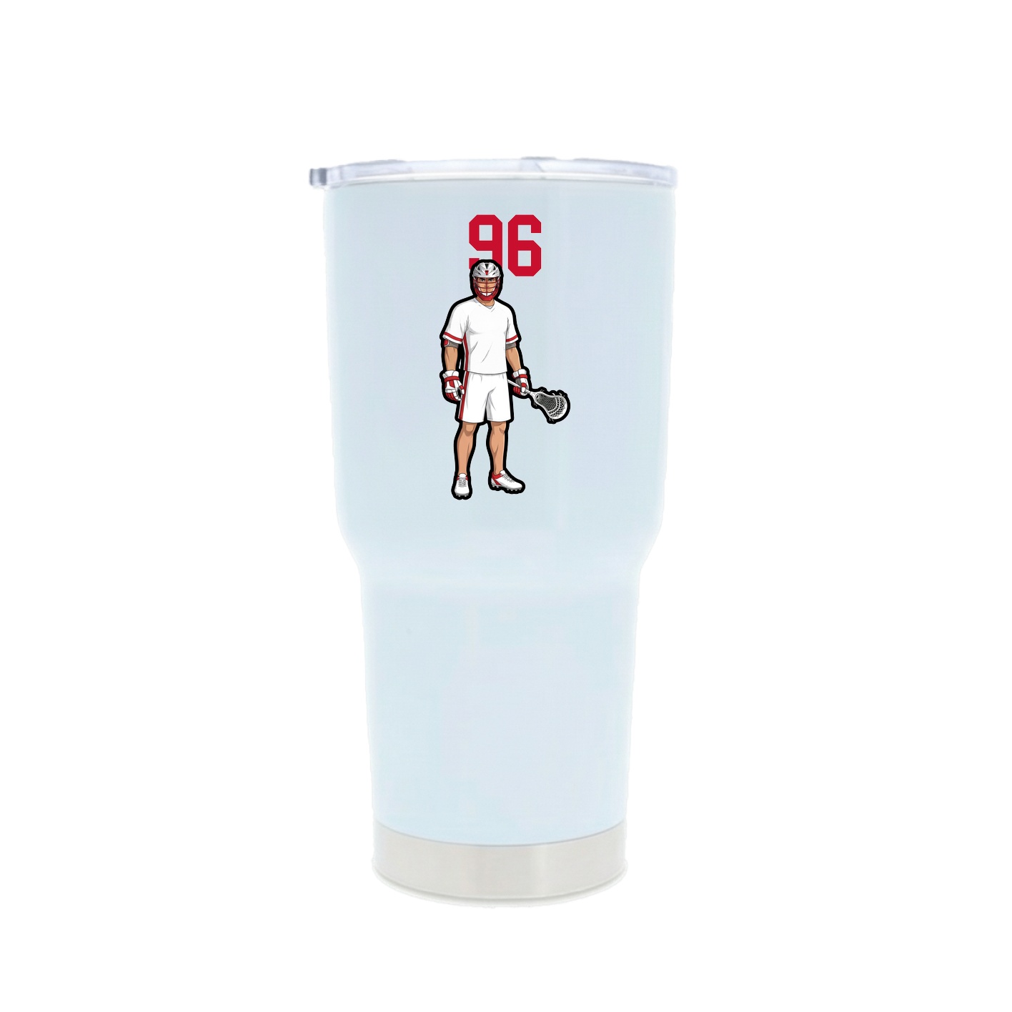 30oz Stainless Steel Tumbler — Number Top in White