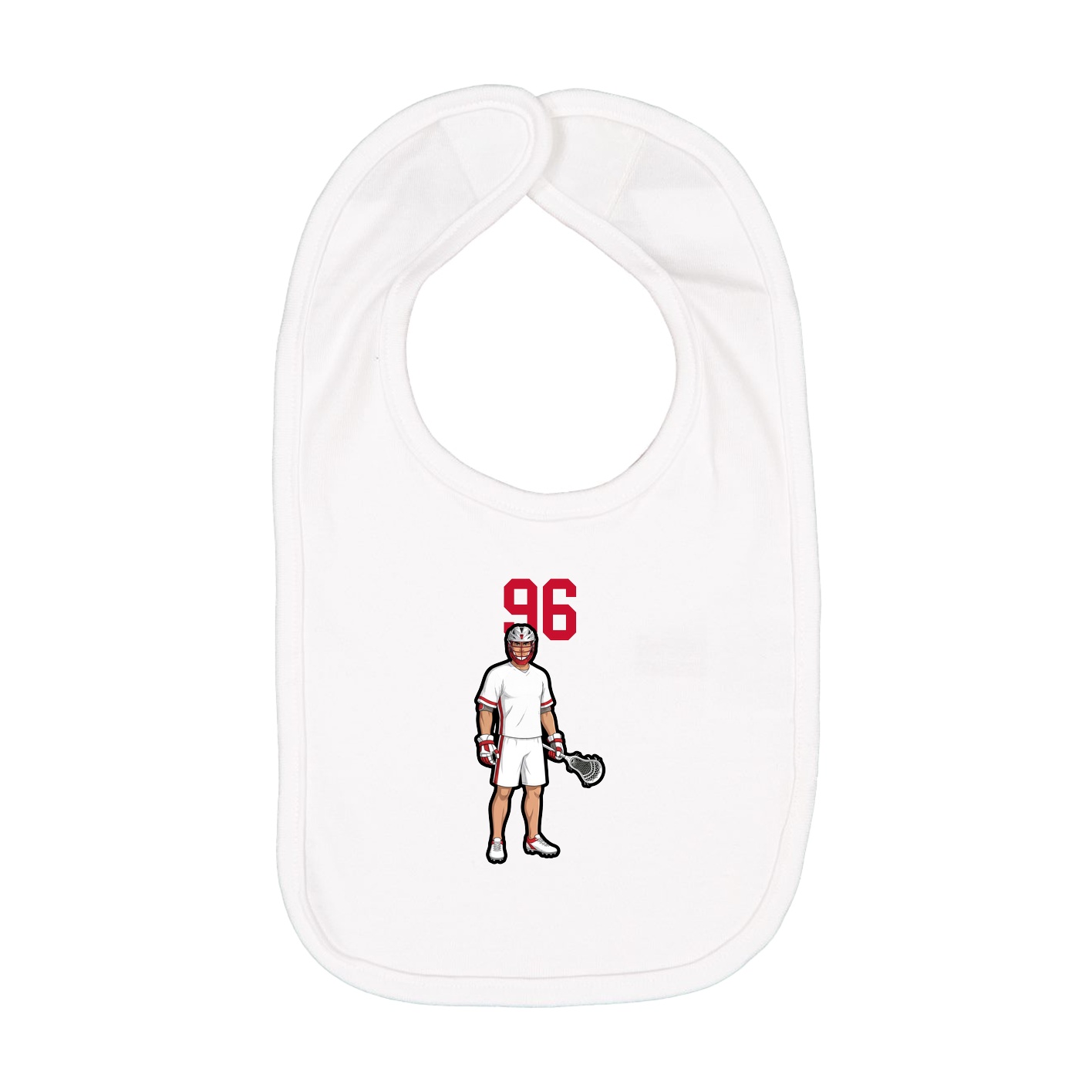 Infant Bib — Number Top in White