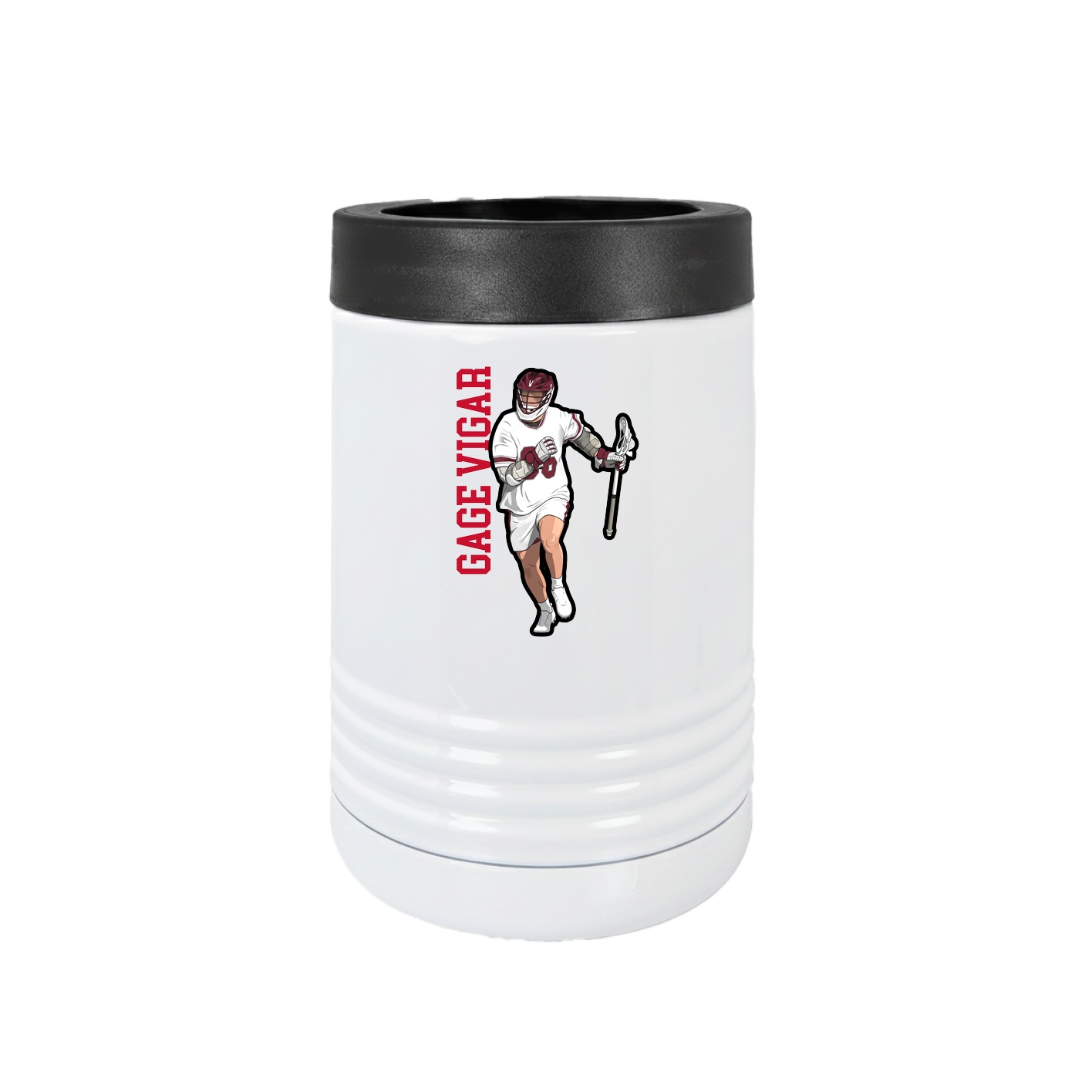 Beverage Holder — Name Vertical in White
