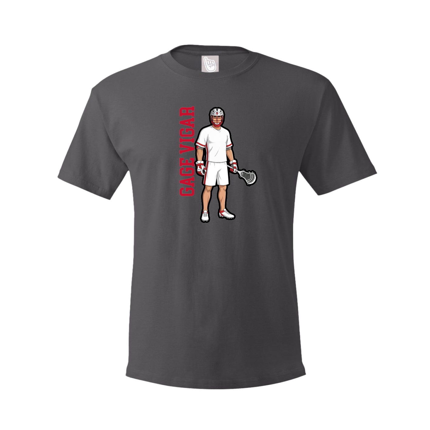 Tee — Name Vertical in Grey
