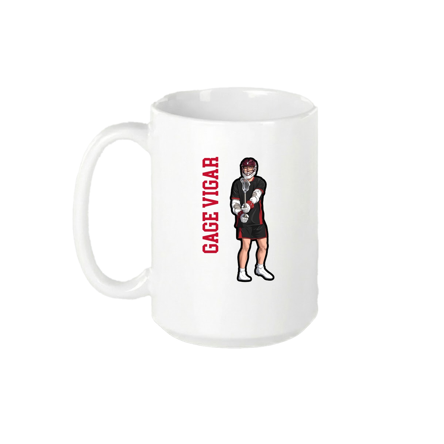 15oz Coffee Mug — Name Vertical in White