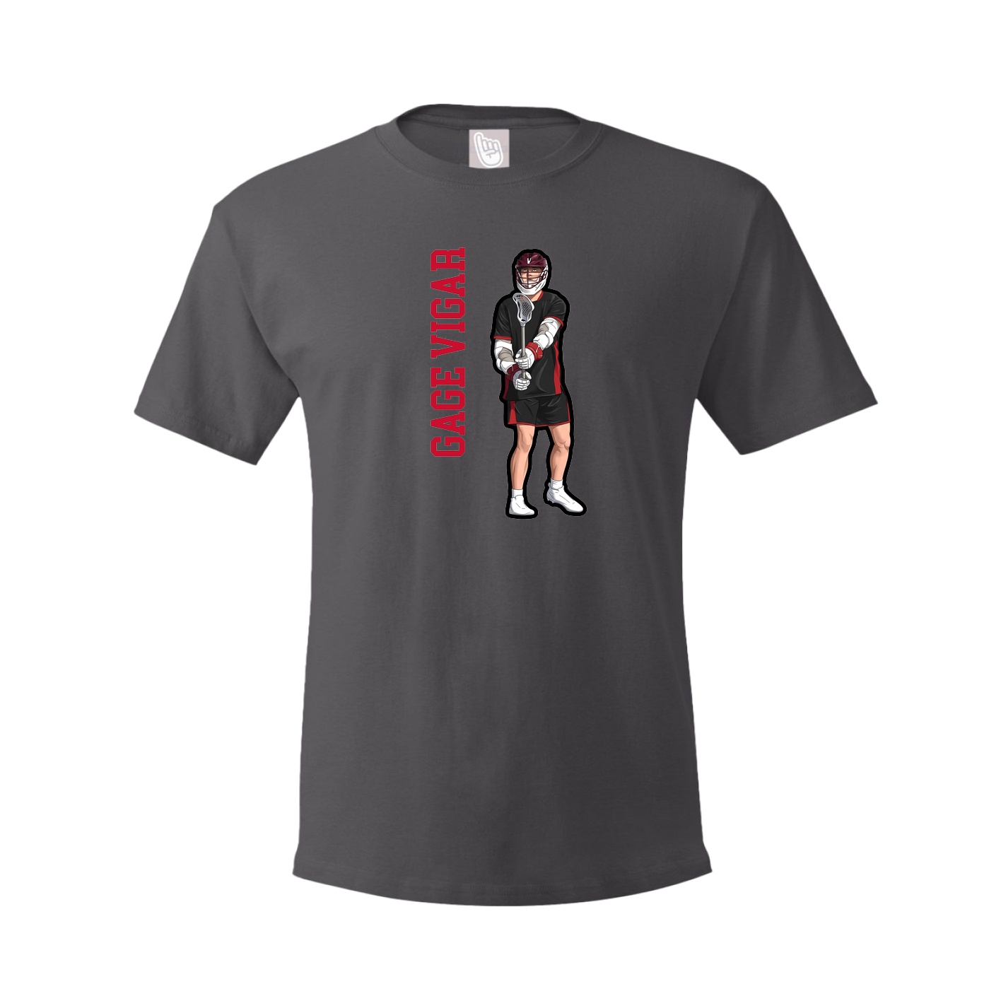 Tee — Name Vertical in Grey