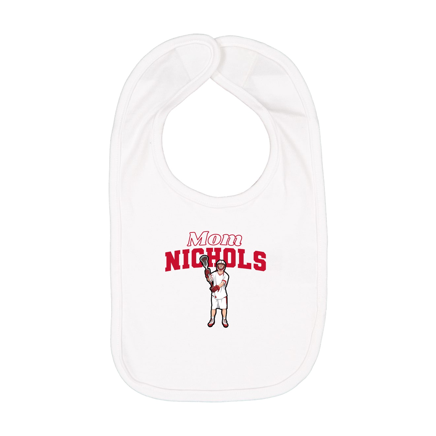 Infant Bib — Mothers Day Block in White