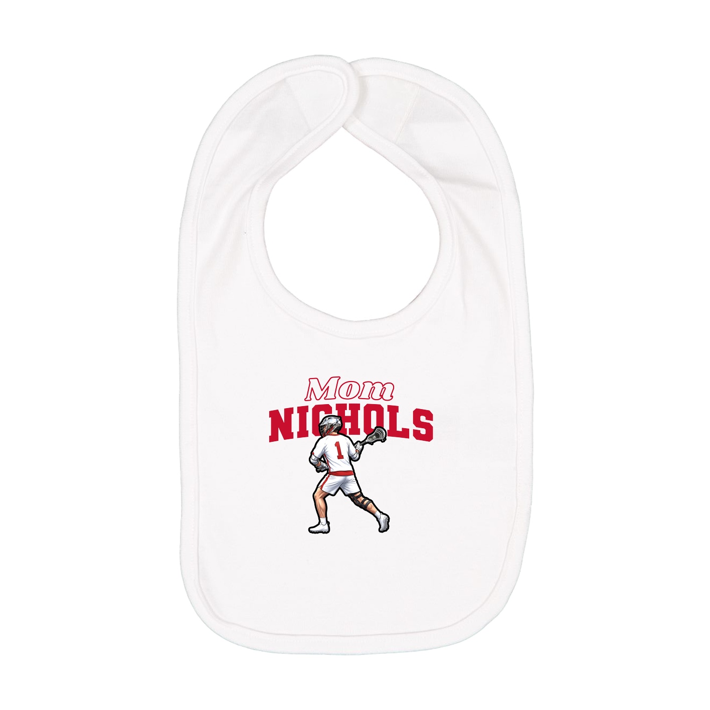 Infant Bib — Mothers Day Block in White
