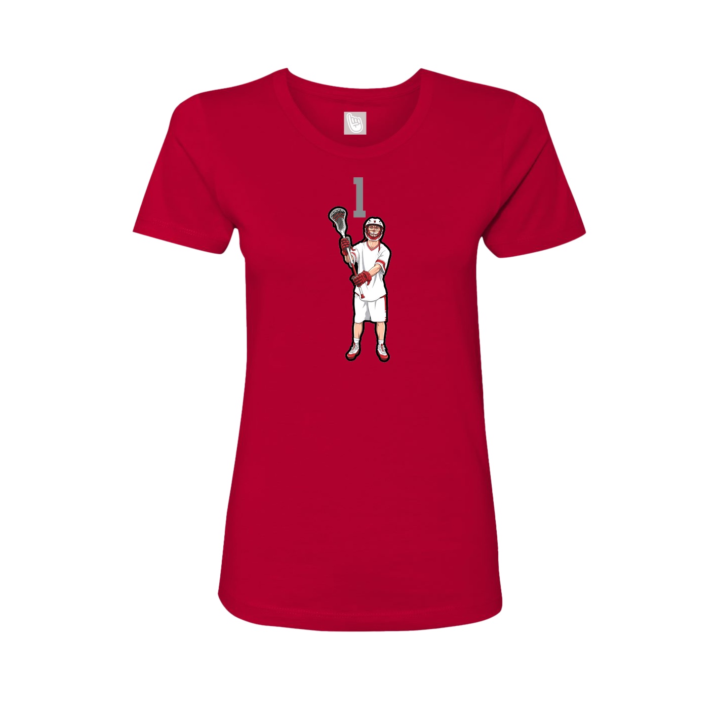 Fitted Women's Tee — Number Top in Red