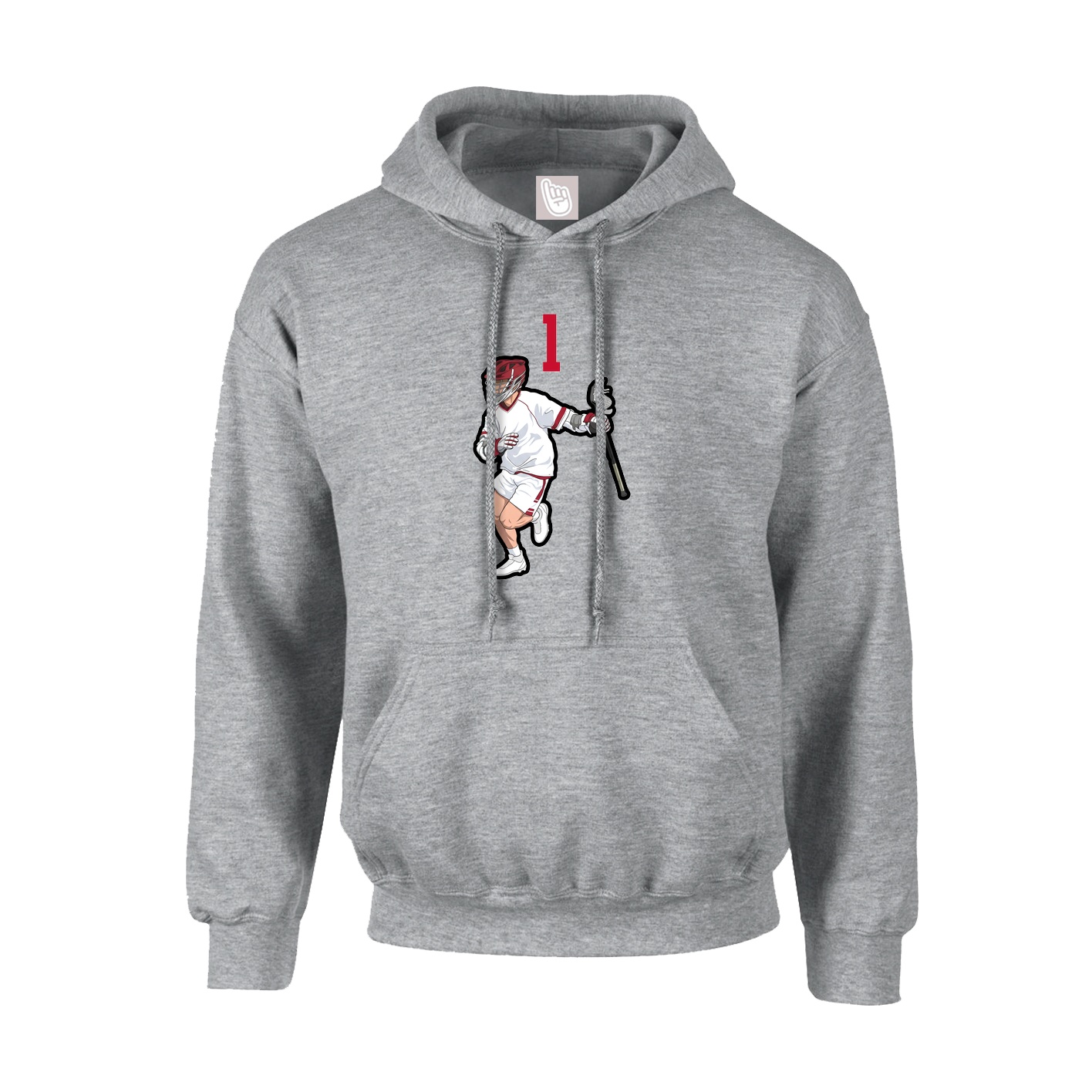Hoodie — Number Top in Grey