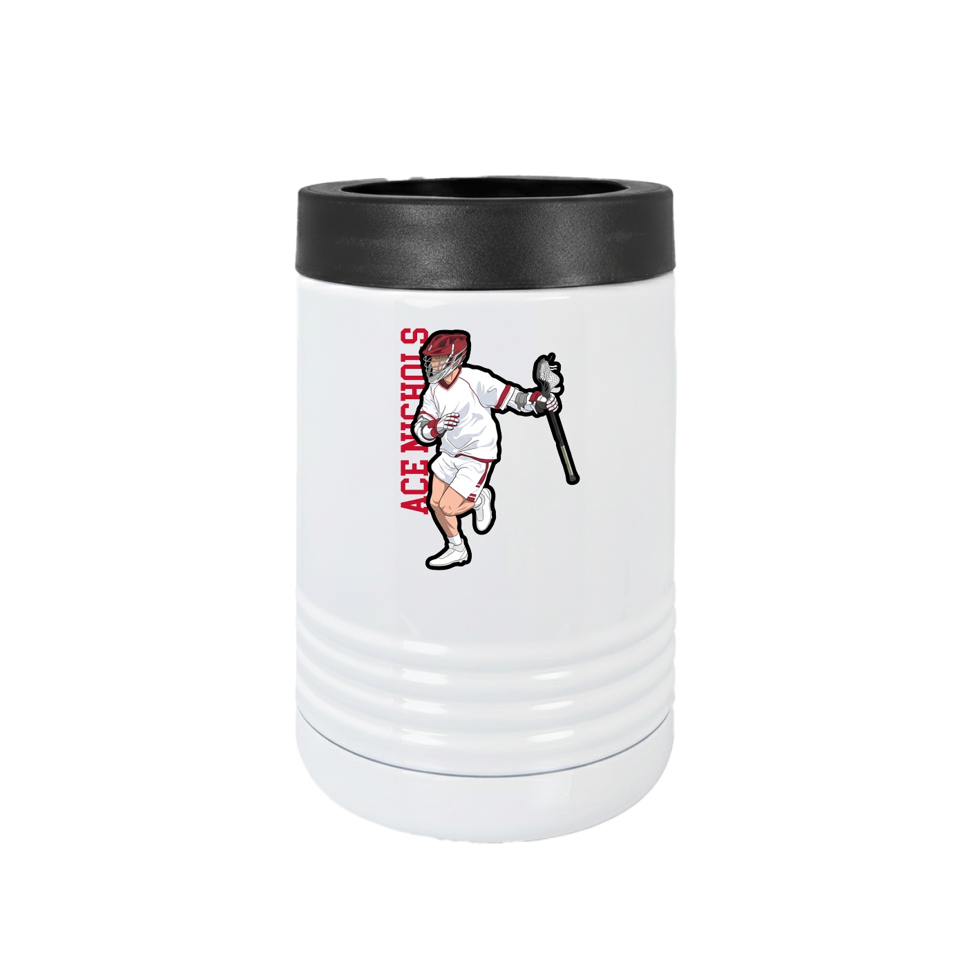 Beverage Holder — Name Vertical in White