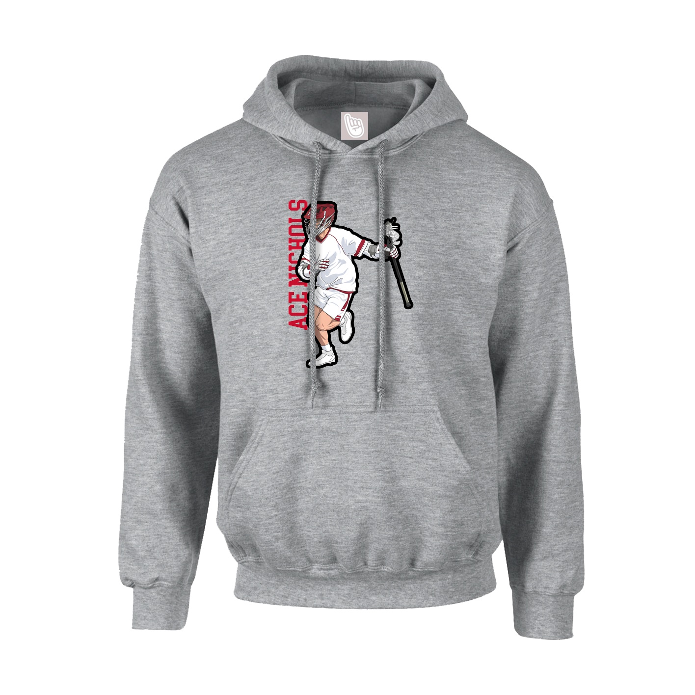 Youth Hoodie — Name Vertical in Grey