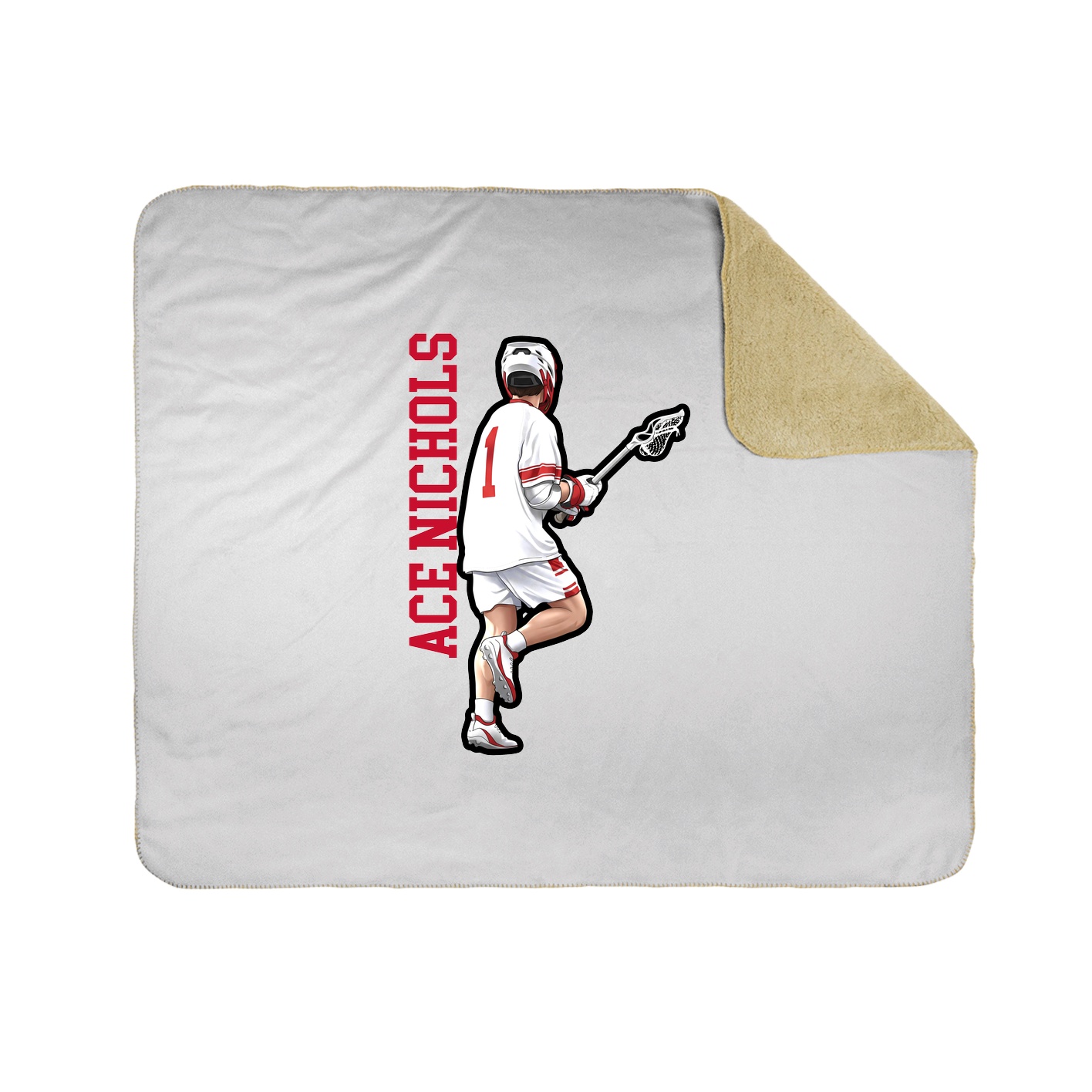 Throw Blanket — Name Vertical in White