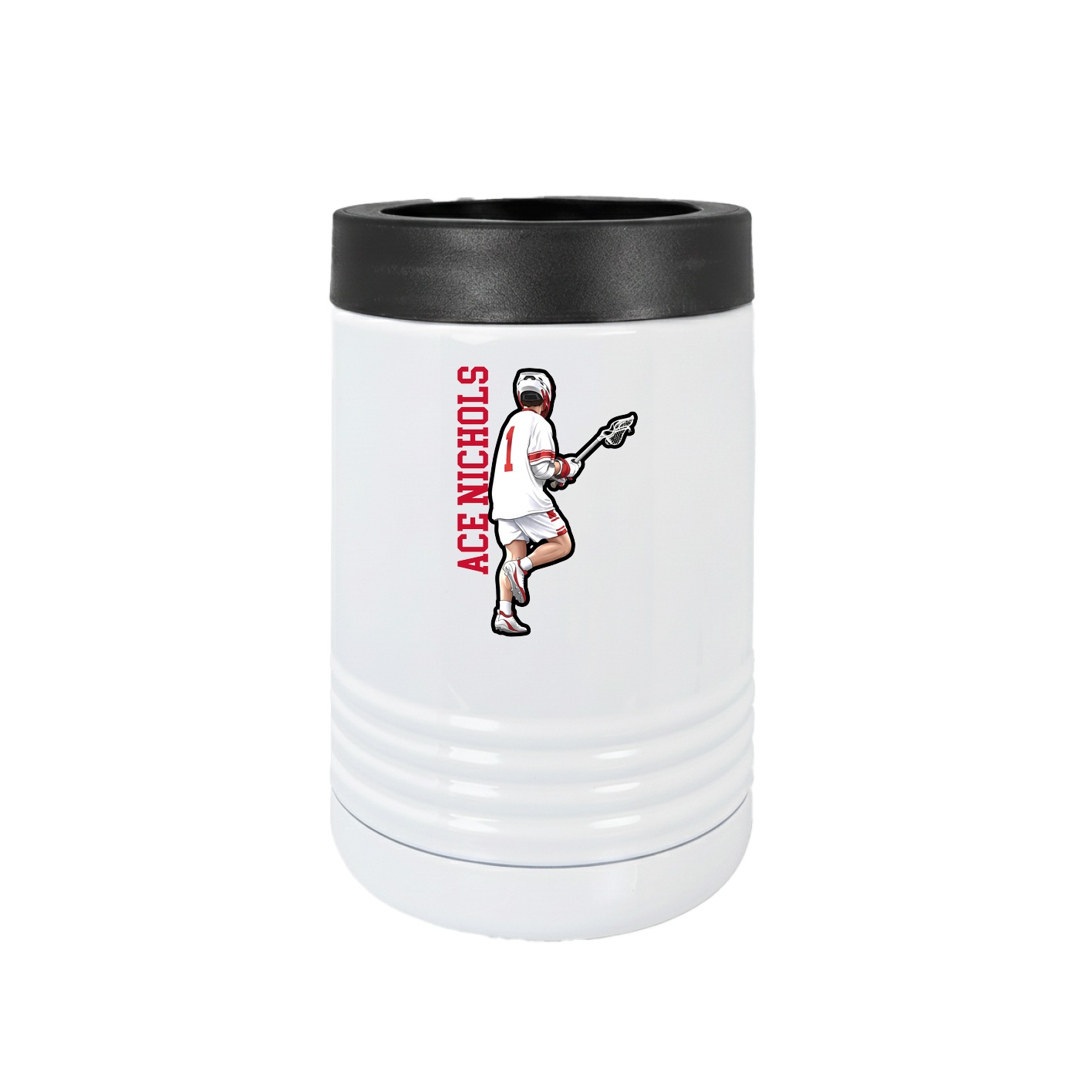 Beverage Holder — Name Vertical in White