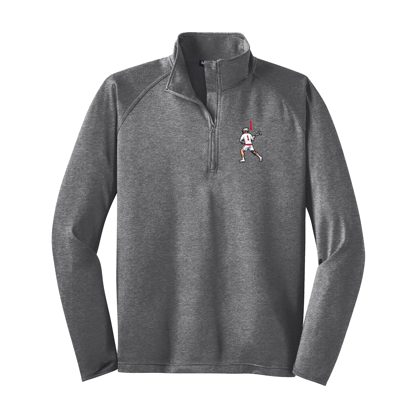 Q-Zip Pullover — Number Top in Grey