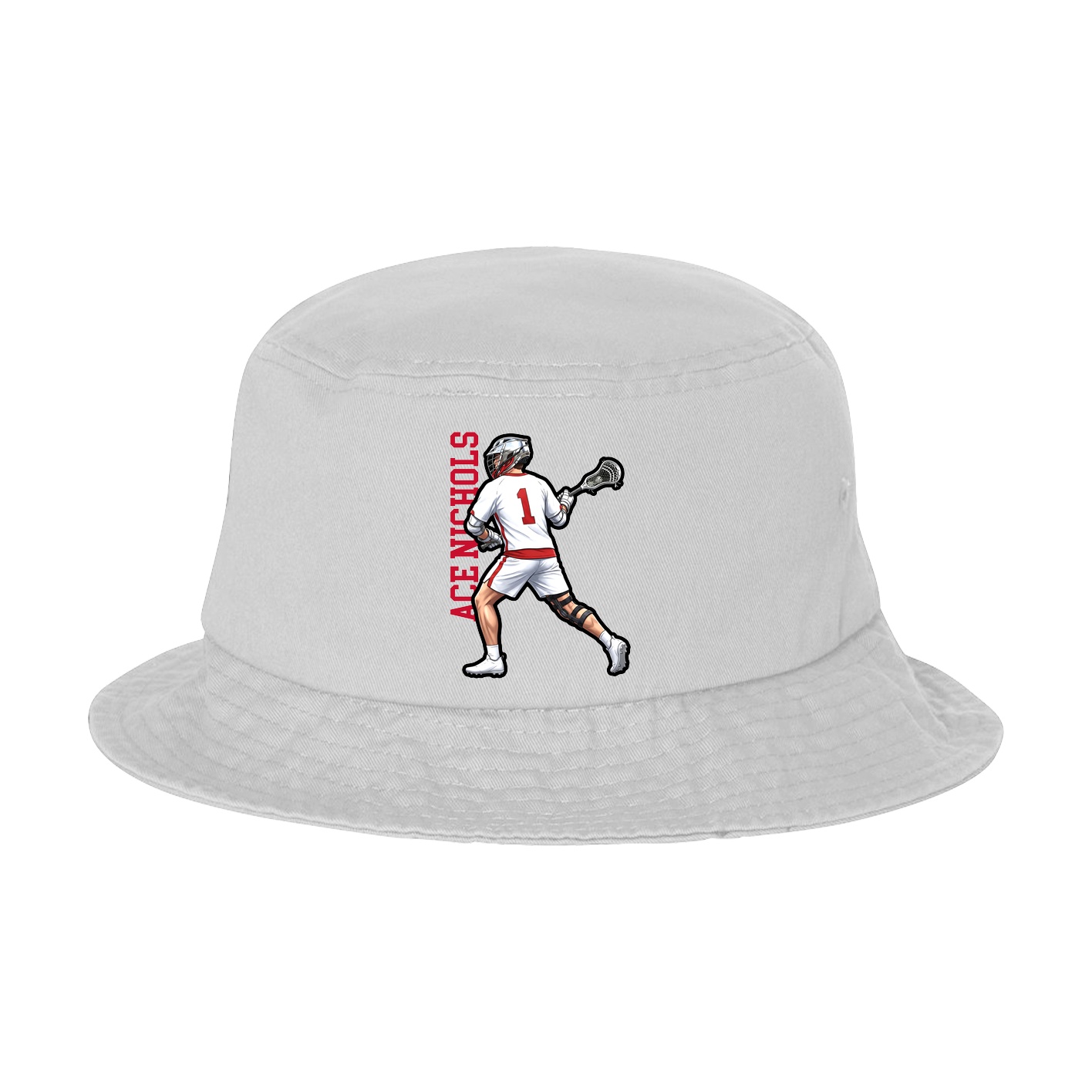 Bucket Cap — Name Vertical in White