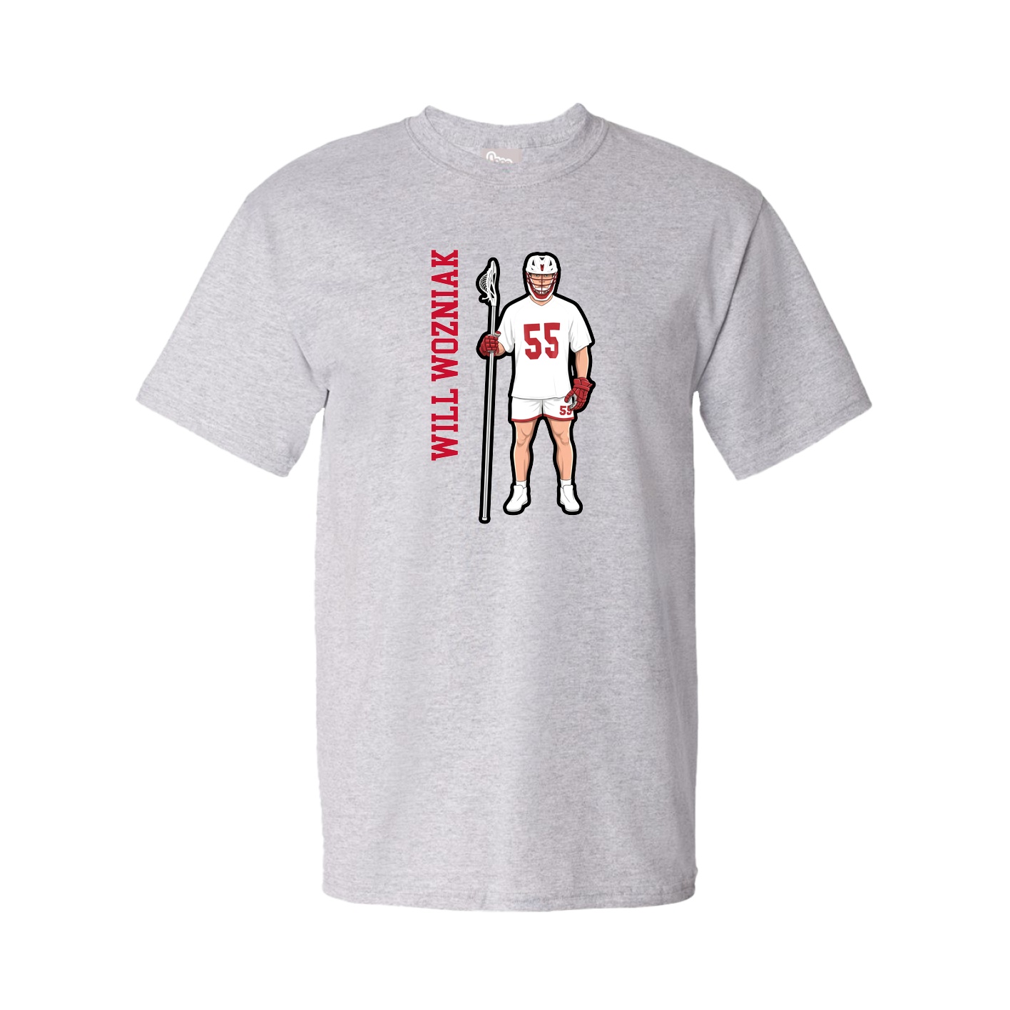 Youth Tee — Name Vertical in Grey