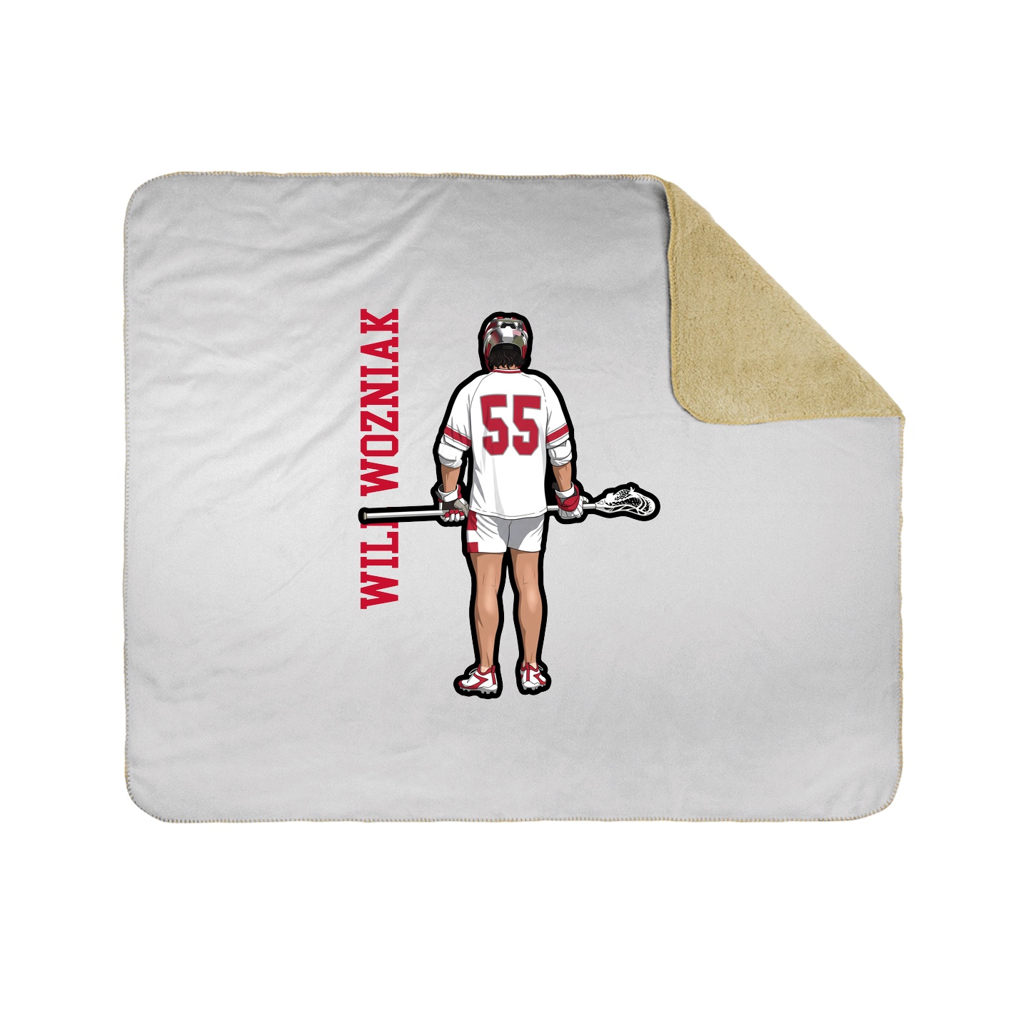Throw Blanket — Name Vertical in White