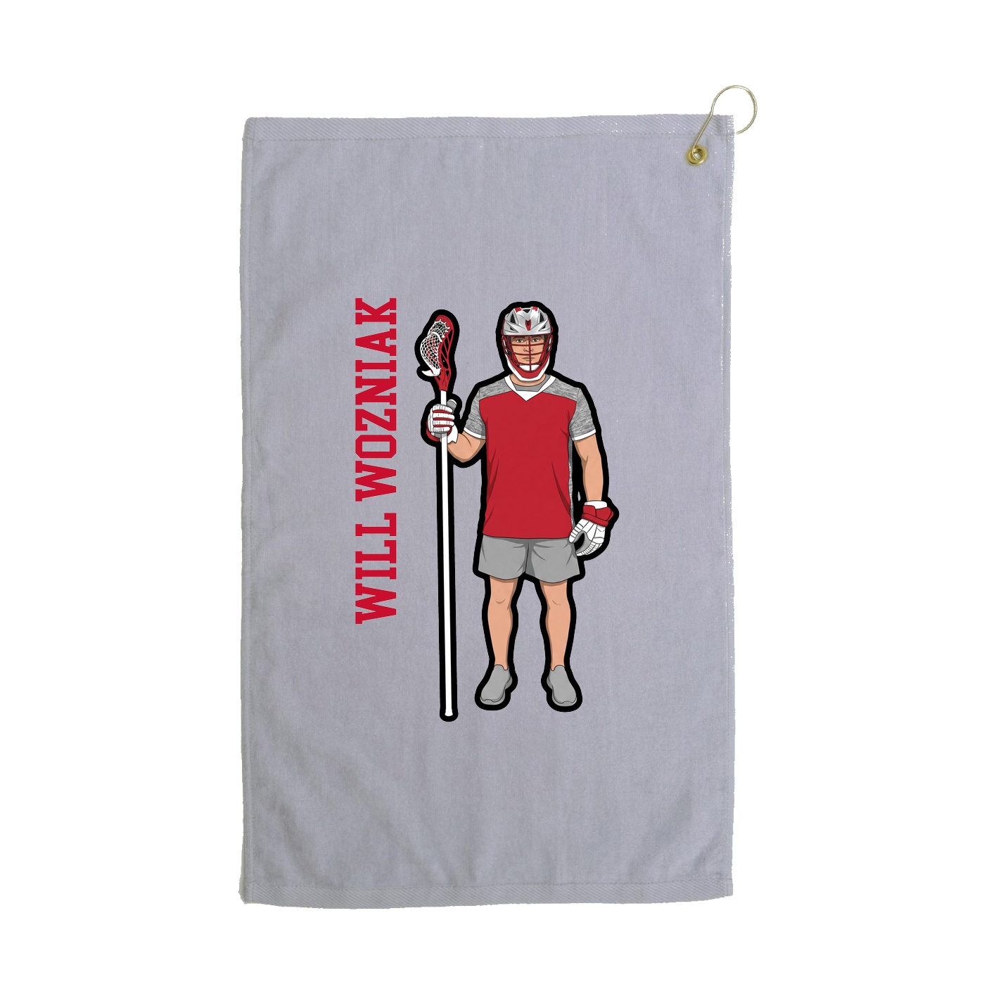 Golf Towel — Name Vertical in Grey