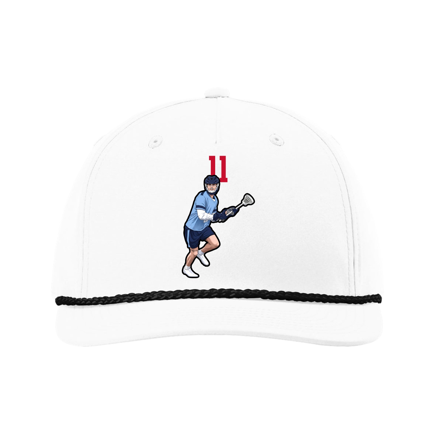 Five-Panel Classic Rope Cap — Number Top in White