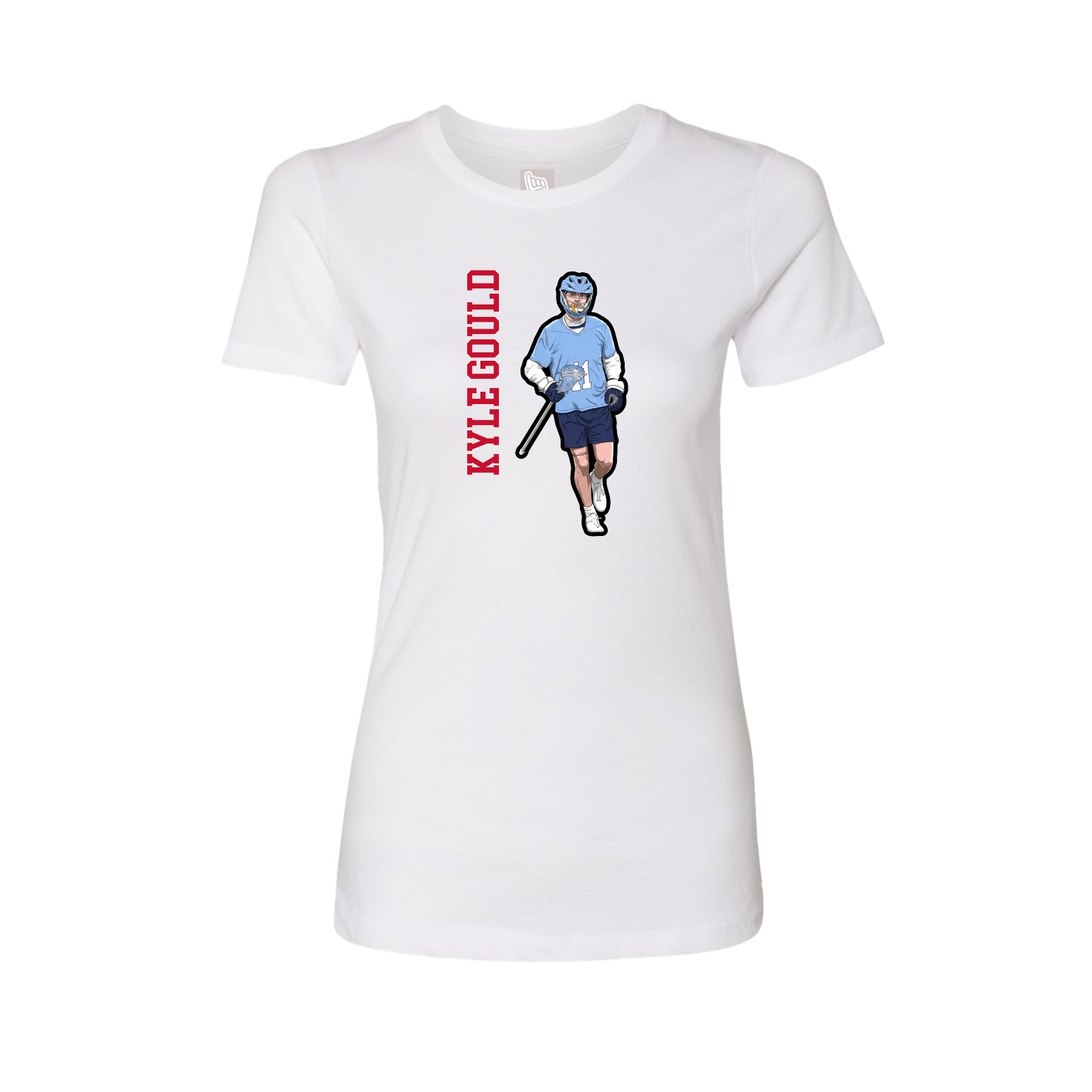 Fitted Women's Tee — Name Vertical in White