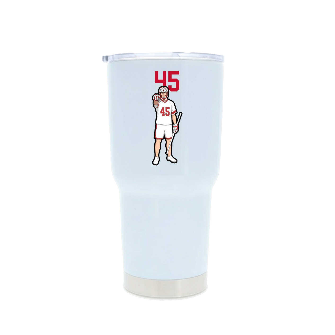 30oz Stainless Steel Tumbler — Number Top in White