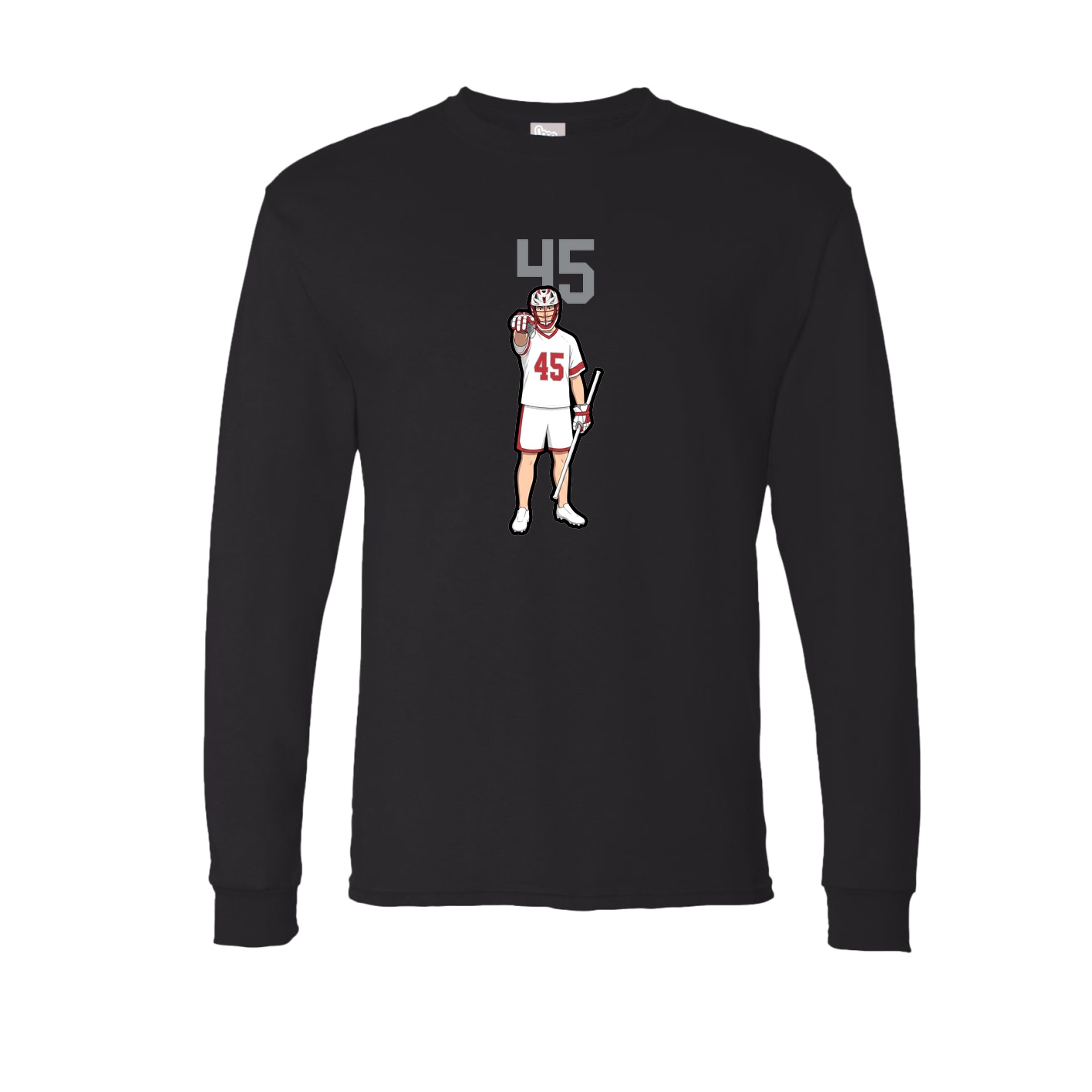 Long Sleeve Tee — Number Top in Black