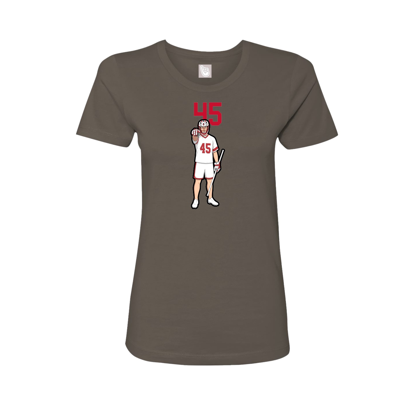Fitted Women's Tee — Number Top in Grey