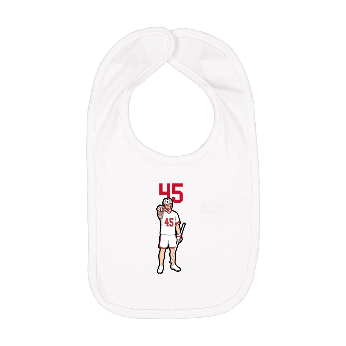 Infant Bib — Number Top in White