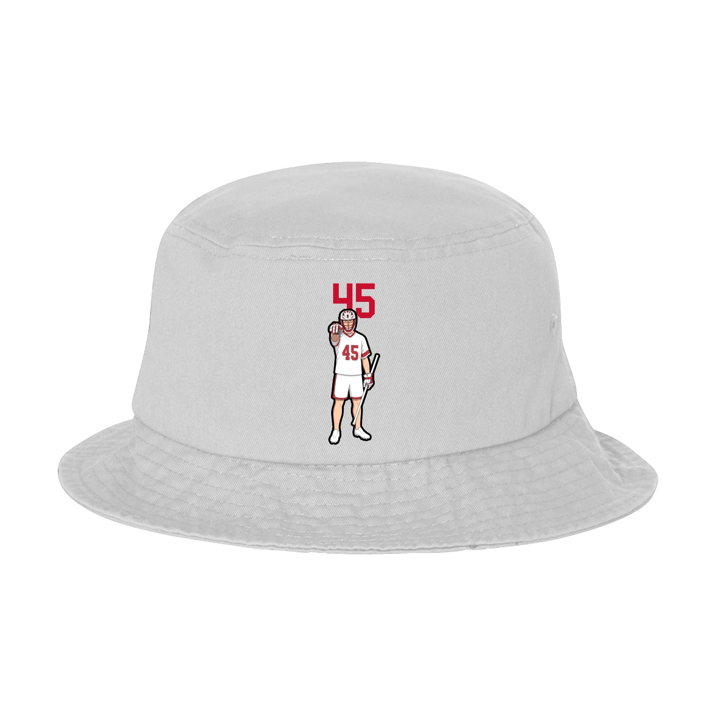 Bucket Cap — Number Top in White