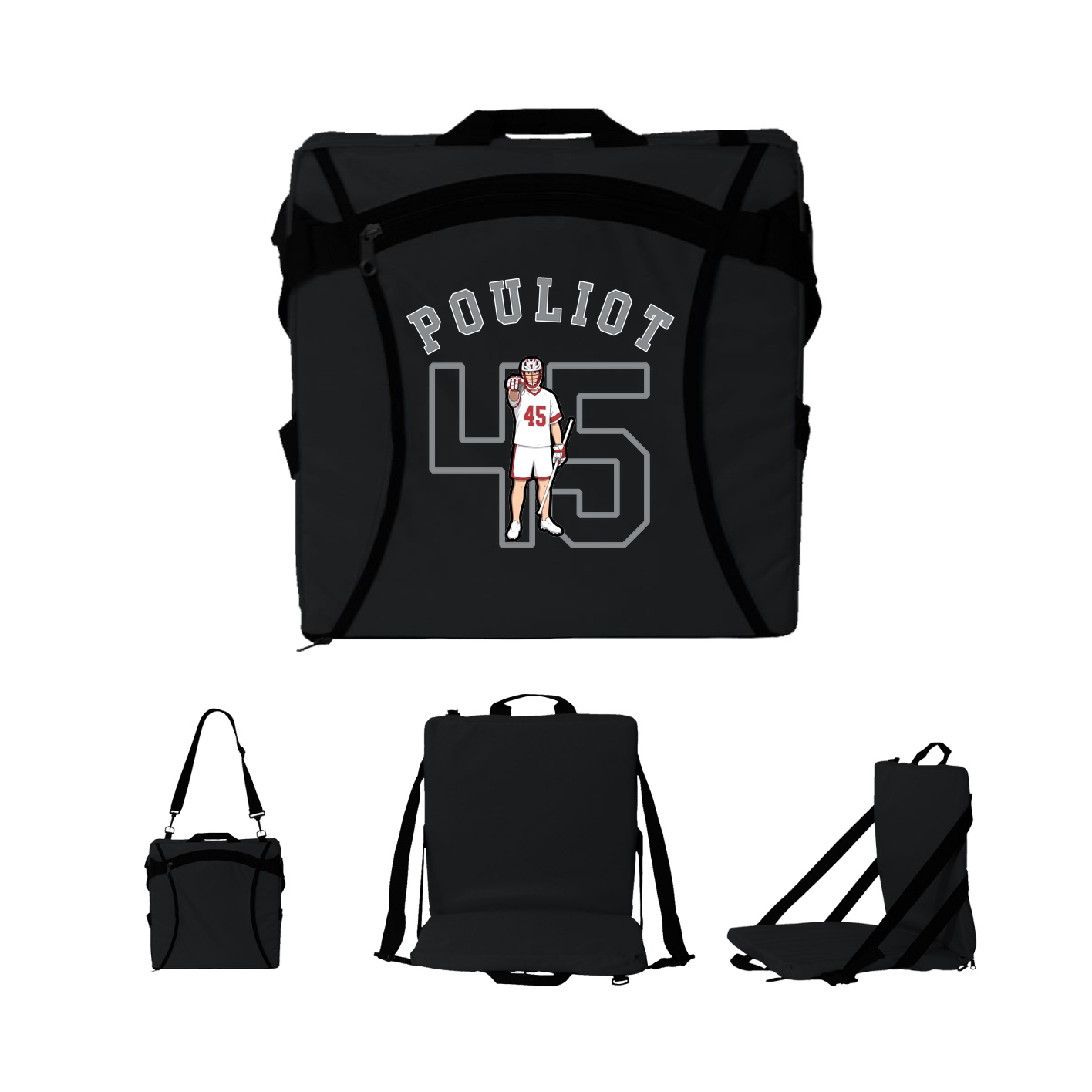 Folding Stadium Seat — Shirsey Arch in Black