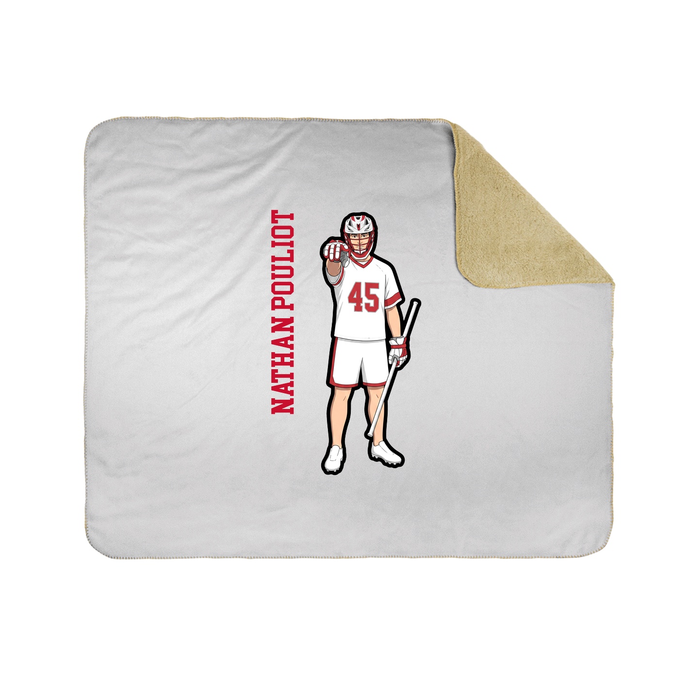 Throw Blanket — Name Vertical in White