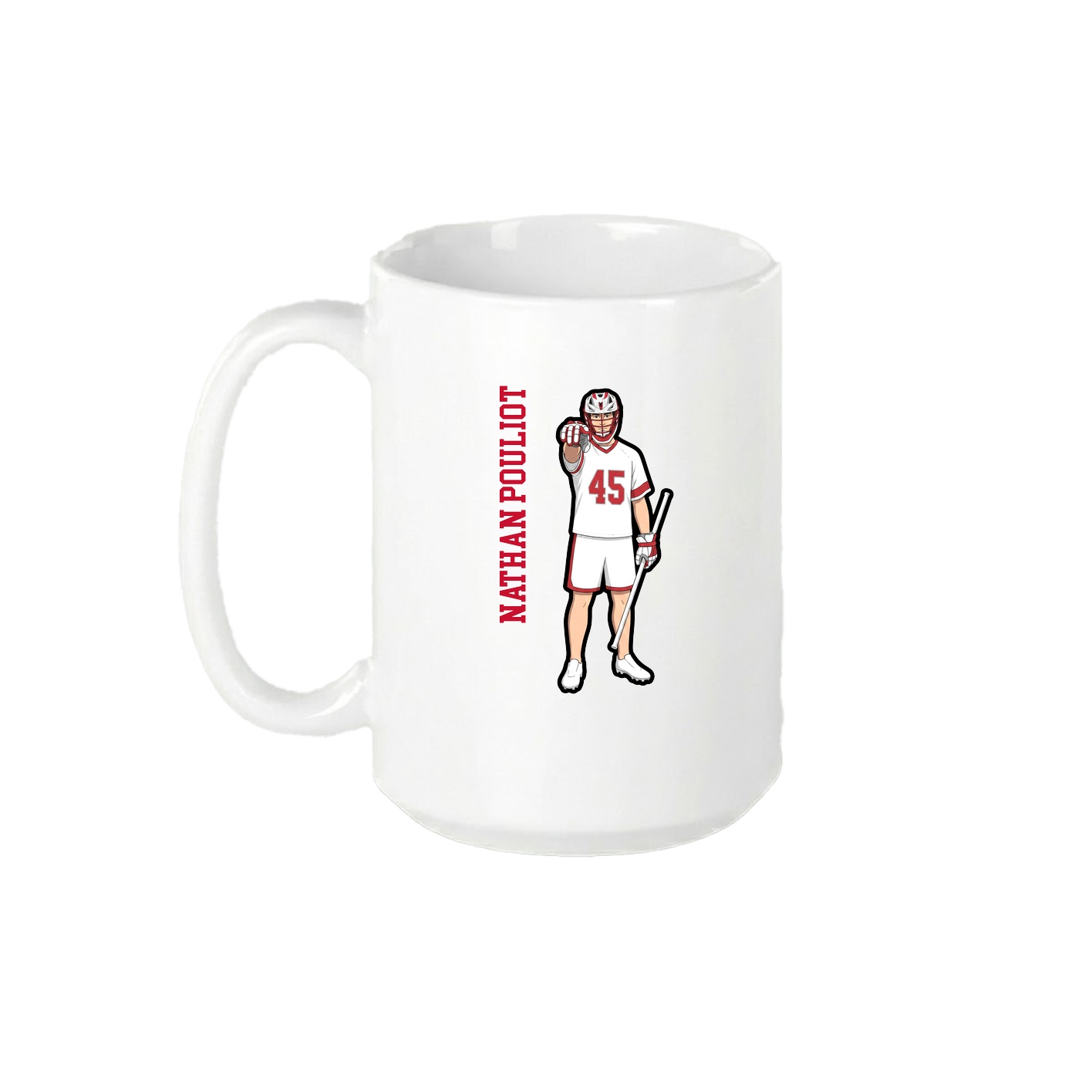 15oz Coffee Mug — Name Vertical in White