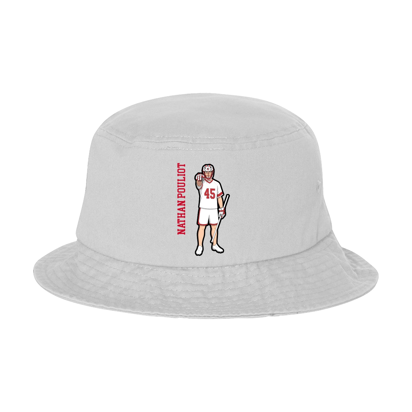 Bucket Cap — Name Vertical in White