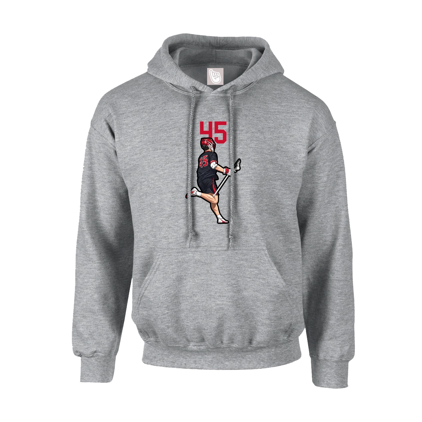 Hoodie — Number Top in Grey