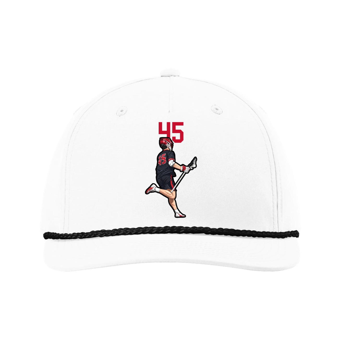 Five-Panel Classic Rope Cap — Number Top in White