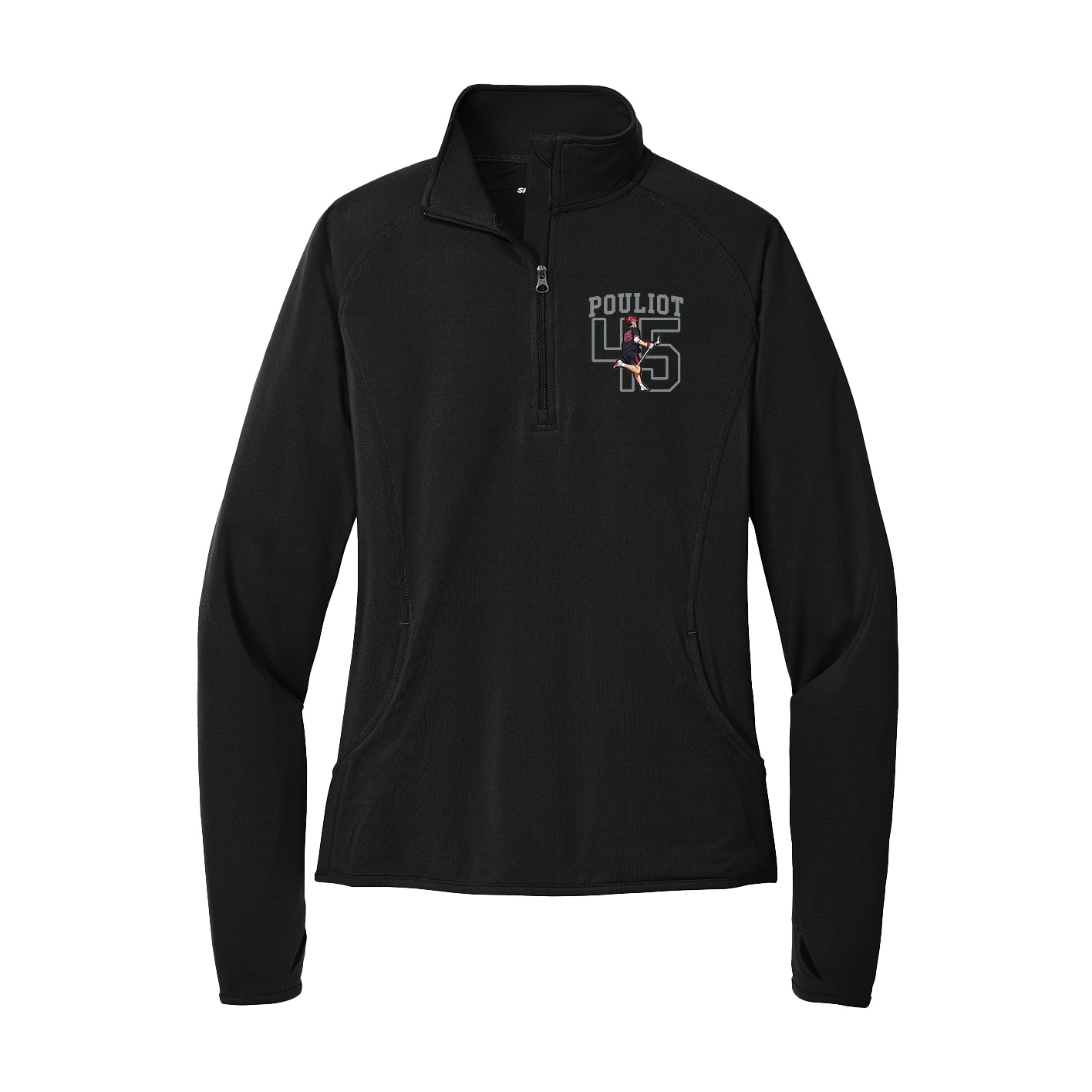 Women's Q-Zip Pullover — Shirsey in Black