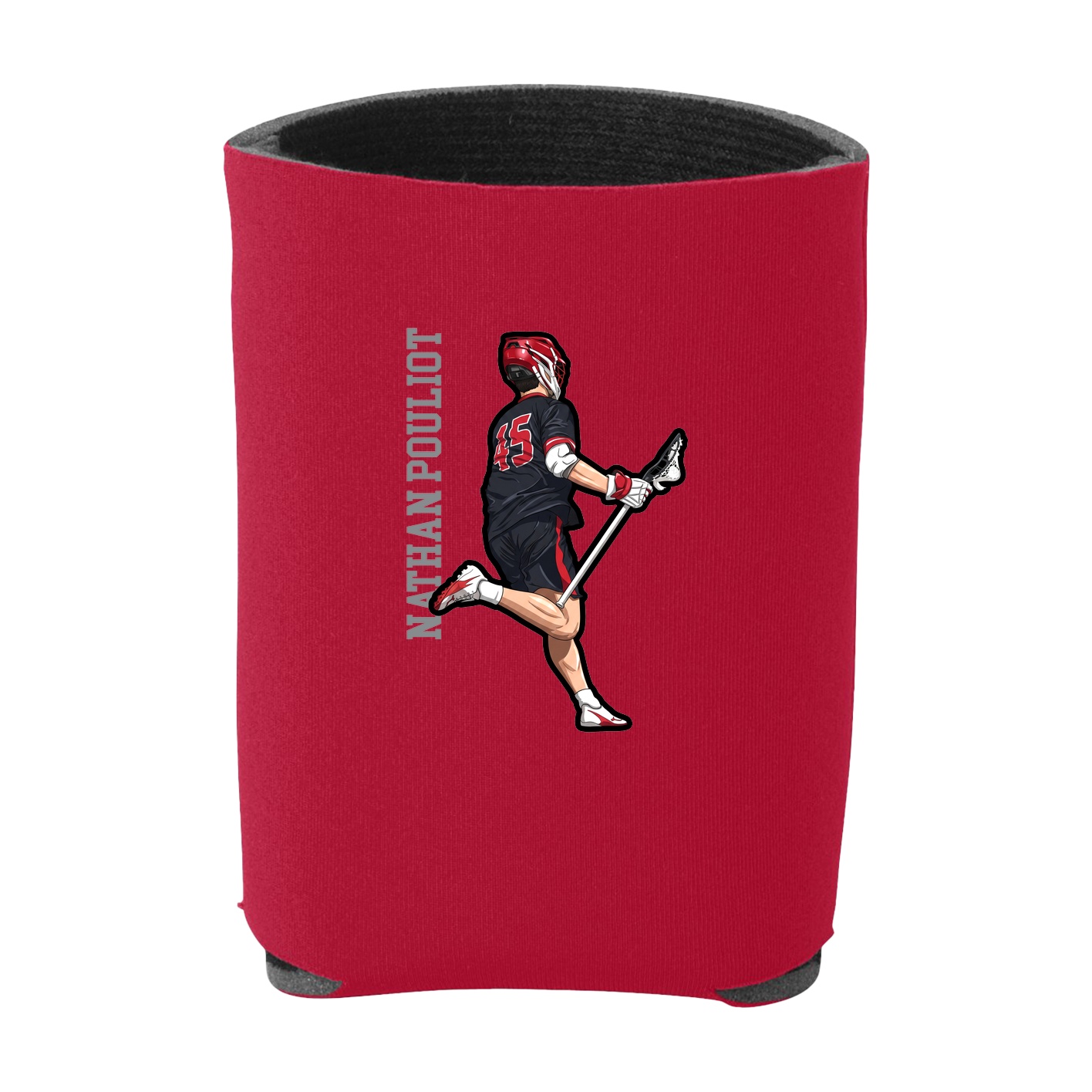 Can Holder — Name Vertical in Red