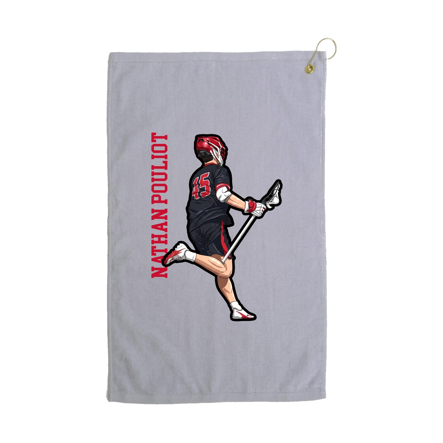 Golf Towel — Name Vertical in Grey