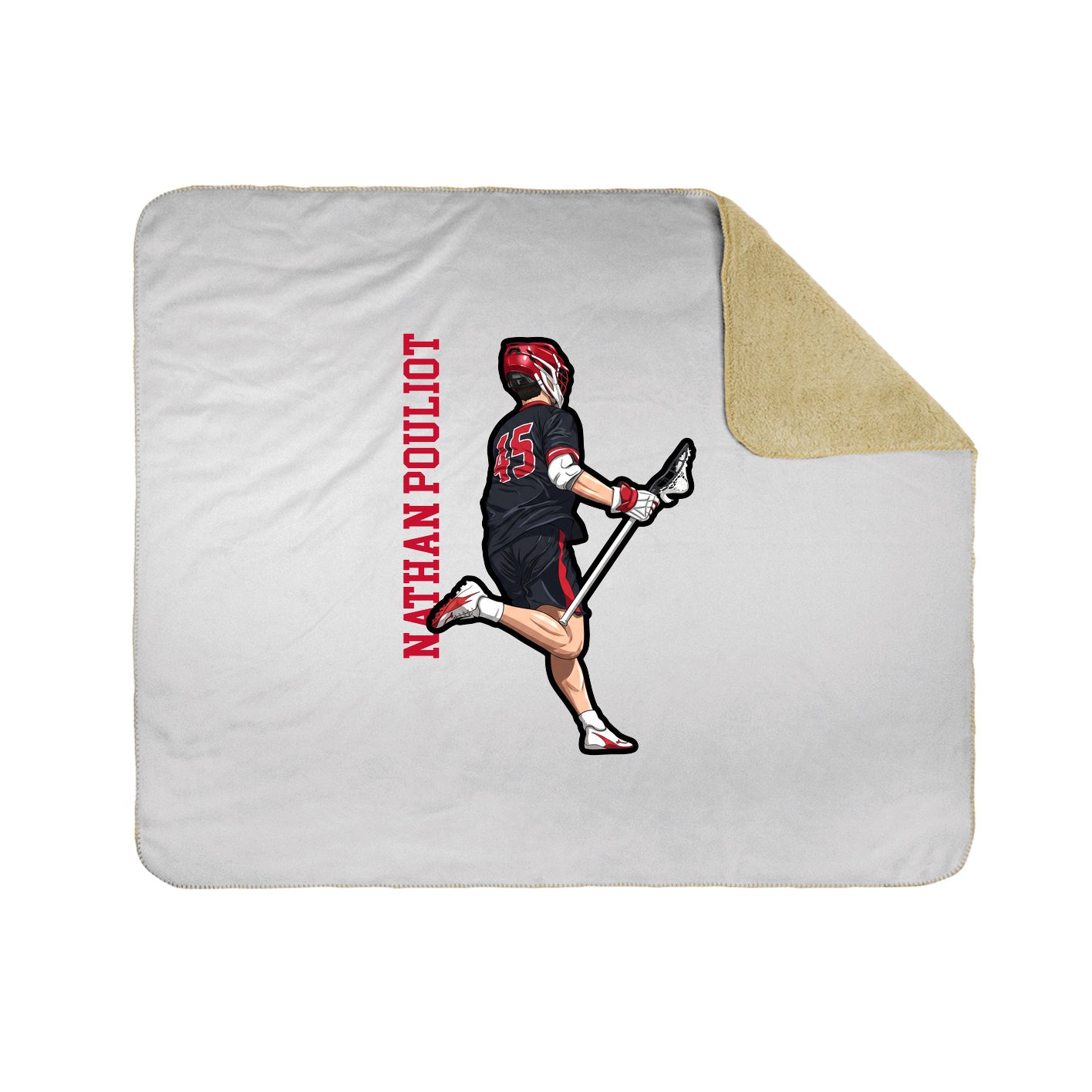 Throw Blanket — Name Vertical in White