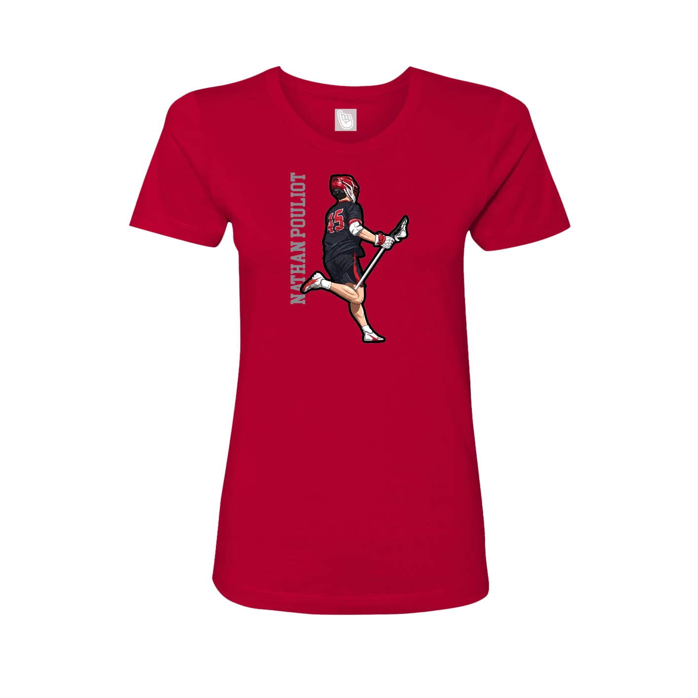 Womens Tee — Name Vertical in Red