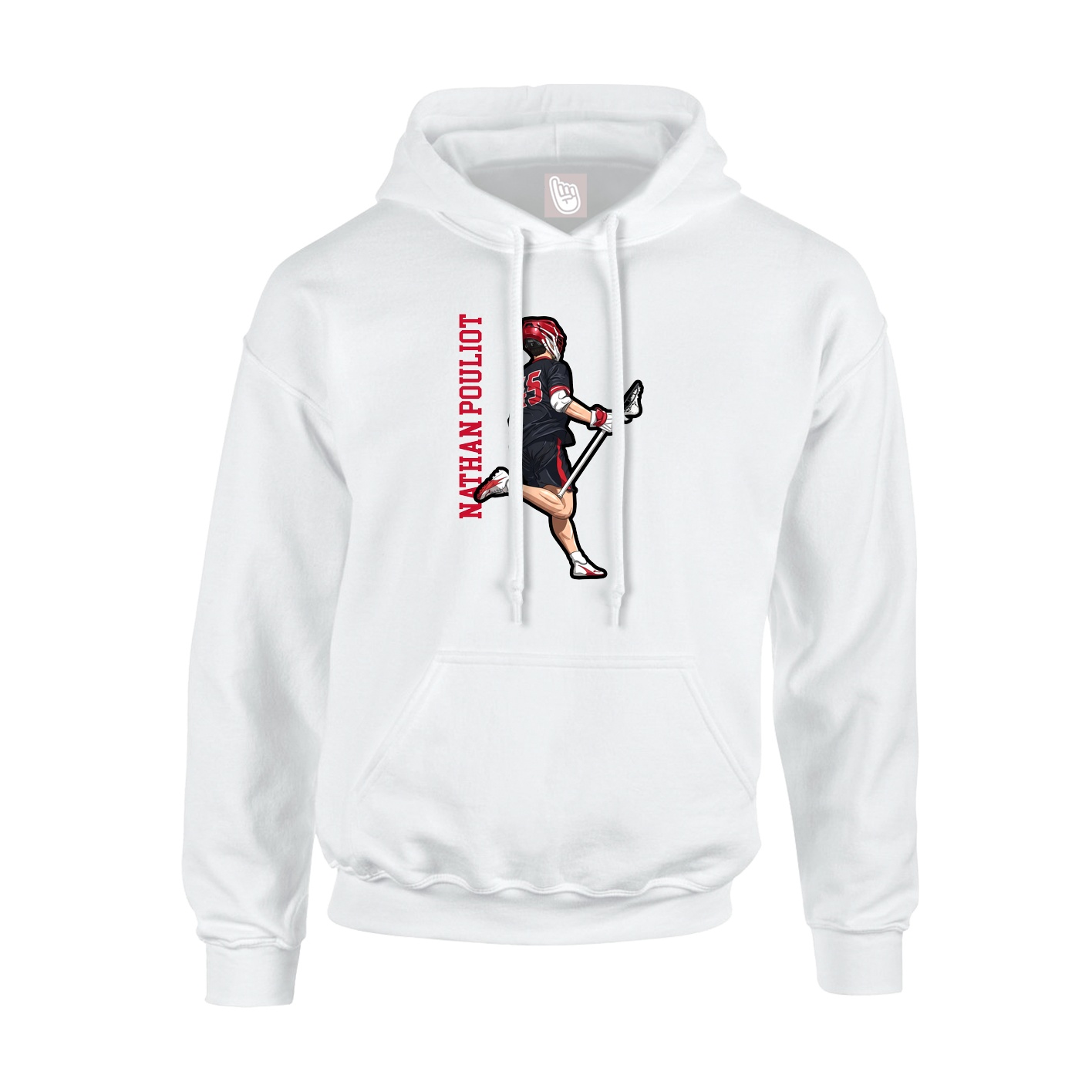 Hoodie — Name Vertical in White