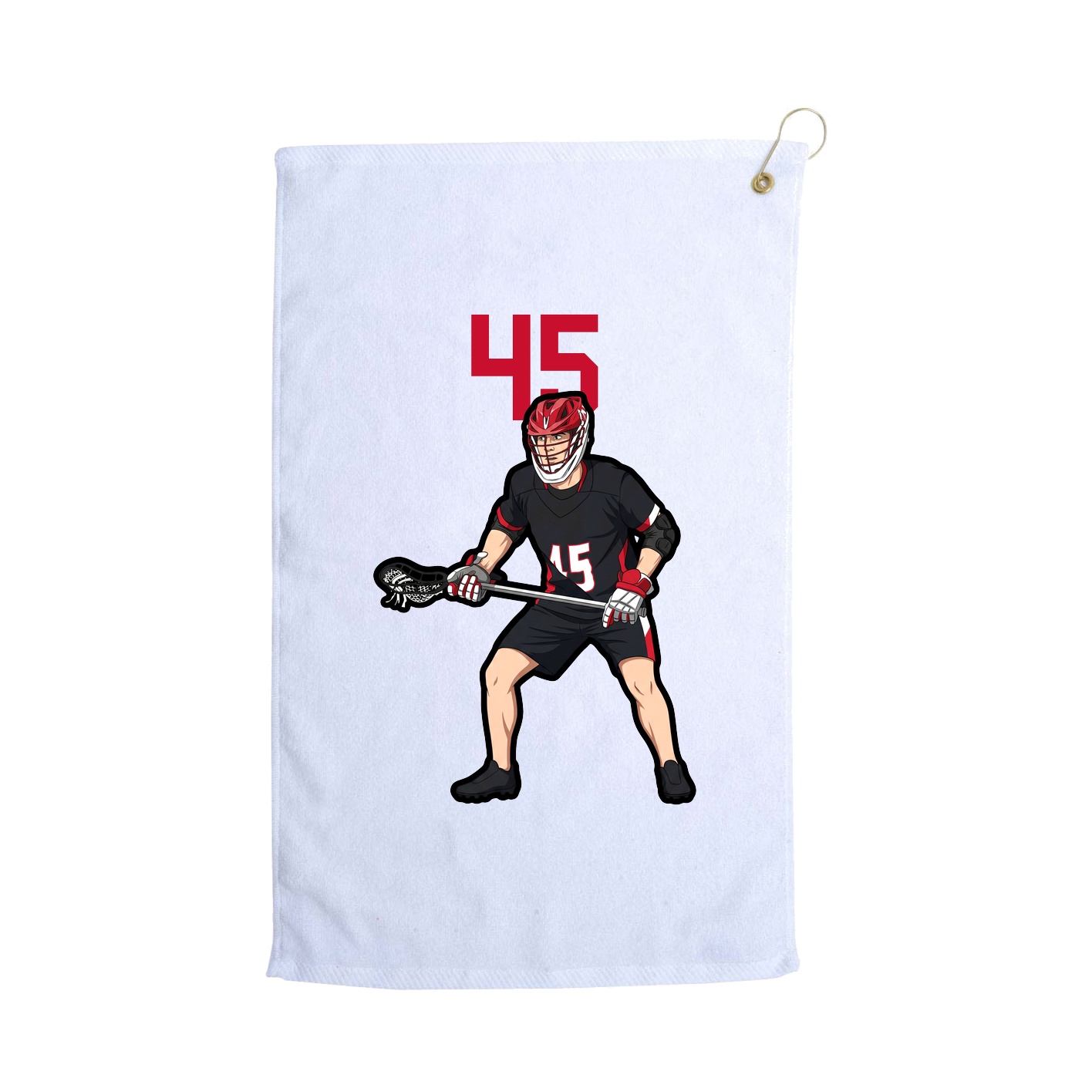 Golf Towel — Number Top in White