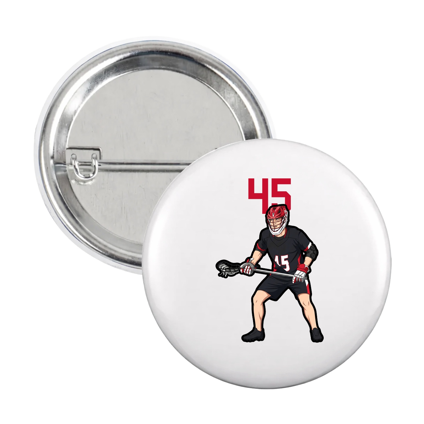 Game Day Button — Number Top in White