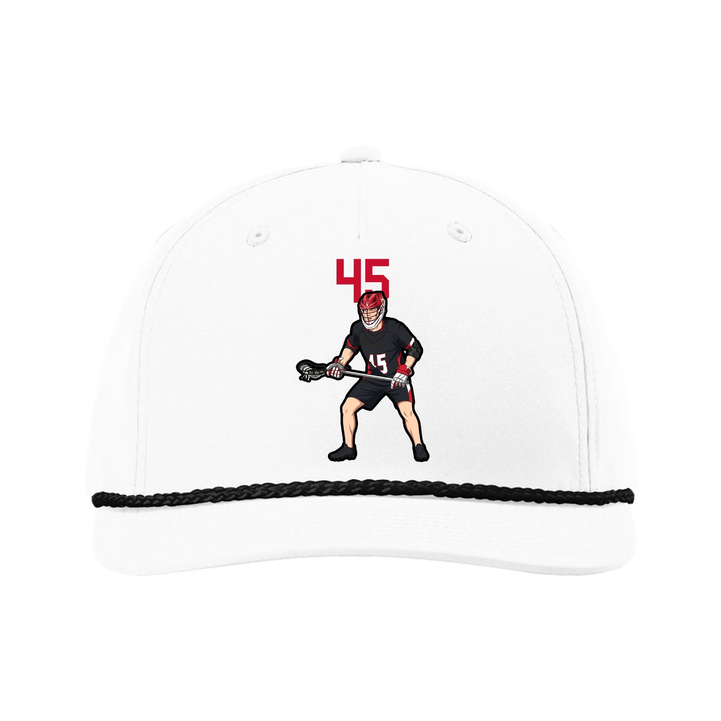 Five-Panel Classic Rope Cap — Number Top in White