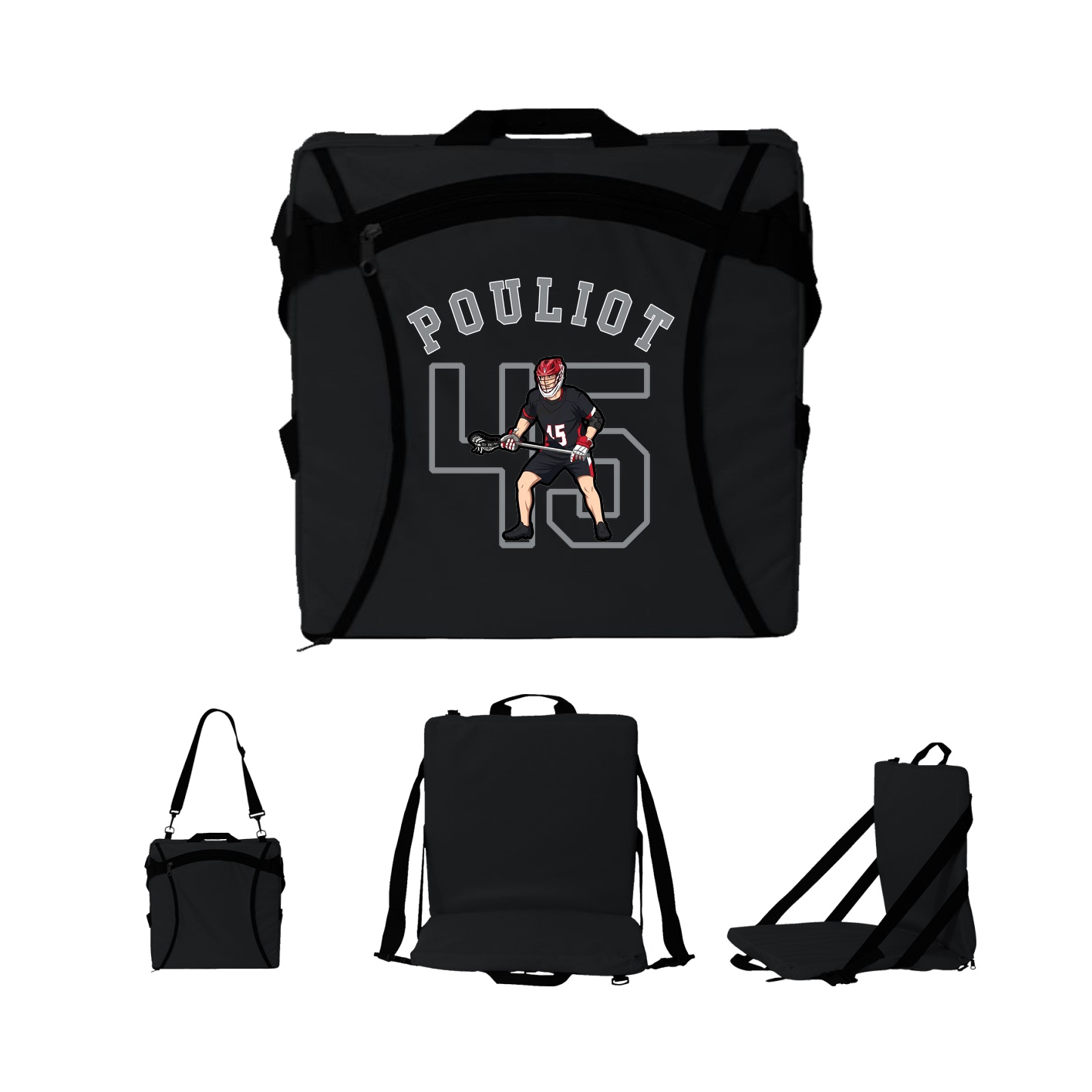 Folding Stadium Seat — Shirsey Arch in Black