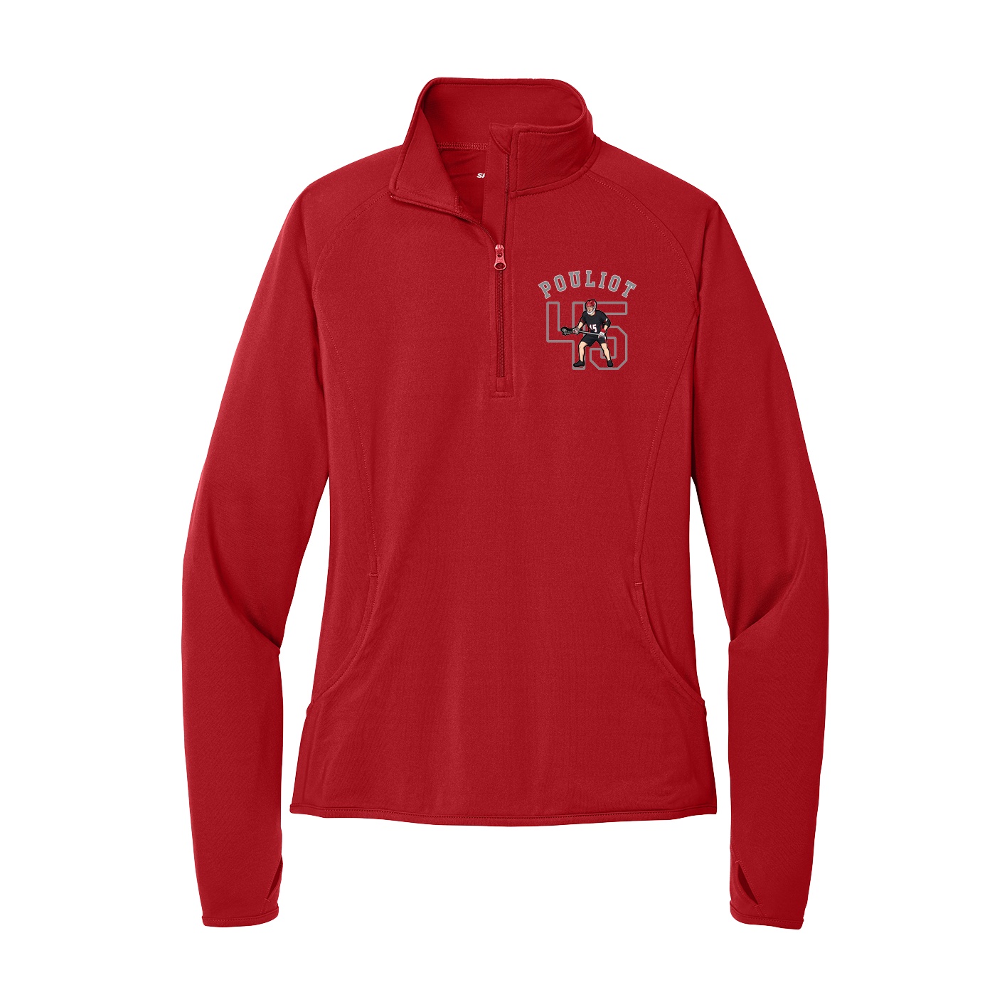 Women's Q-Zip Pullover — Shirsey Arch in Red