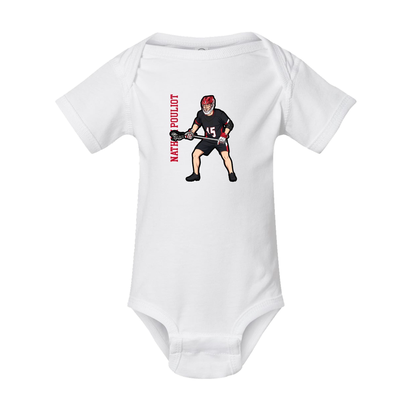 Baby Onesie — Name Vertical in White