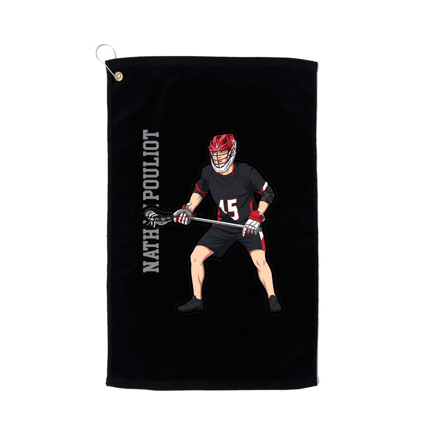 Golf Towel — Name Vertical in Black