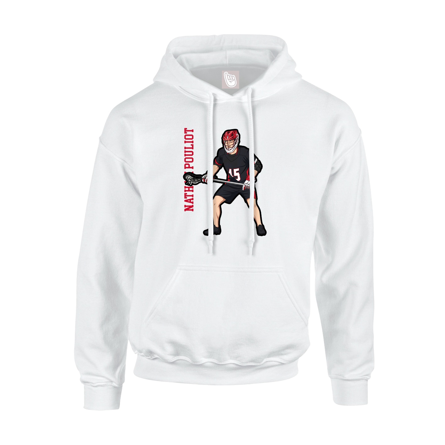 Hoodie — Name Vertical in White