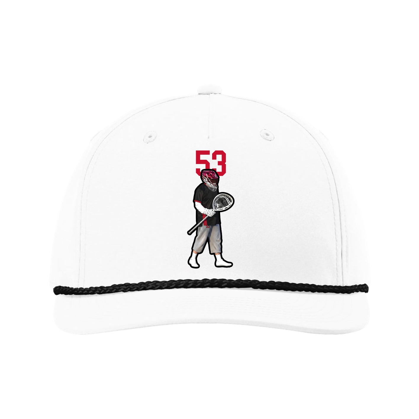 Five-Panel Classic Rope Cap — Number Top in White