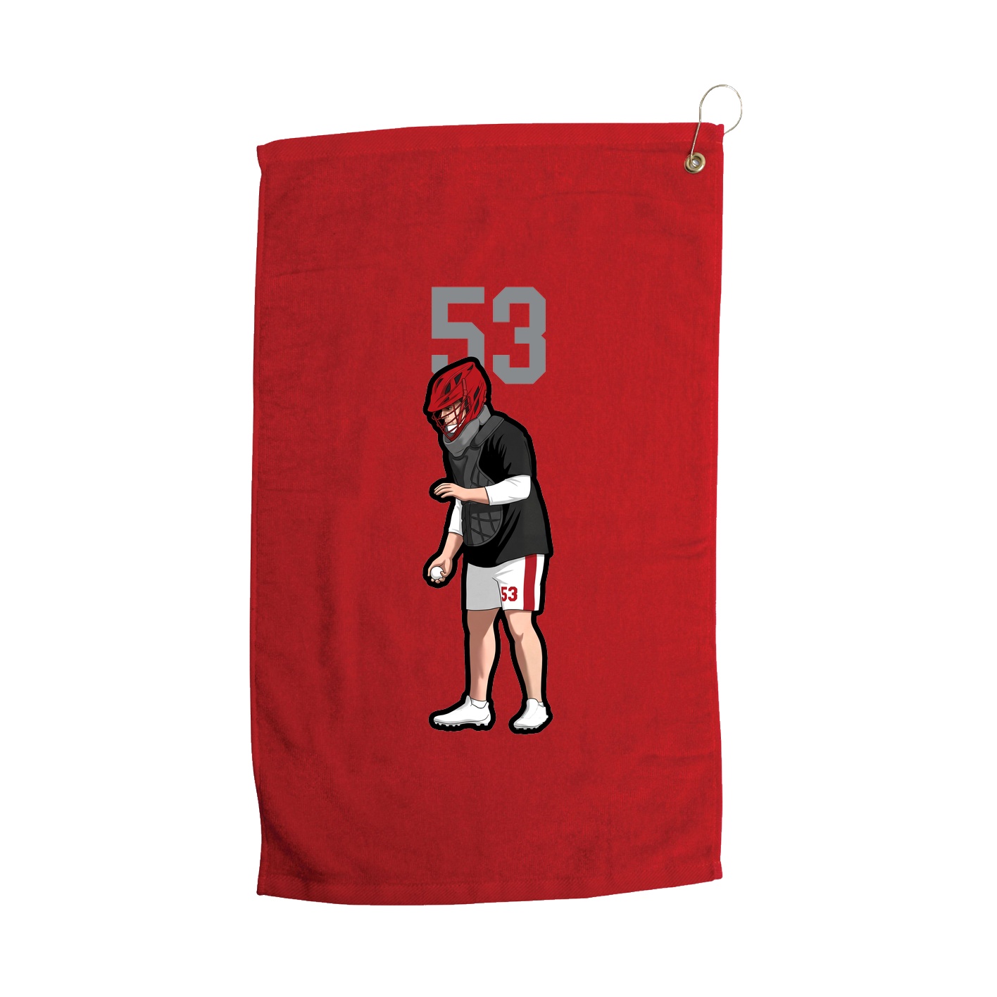 Golf Towel — Number Top in Red