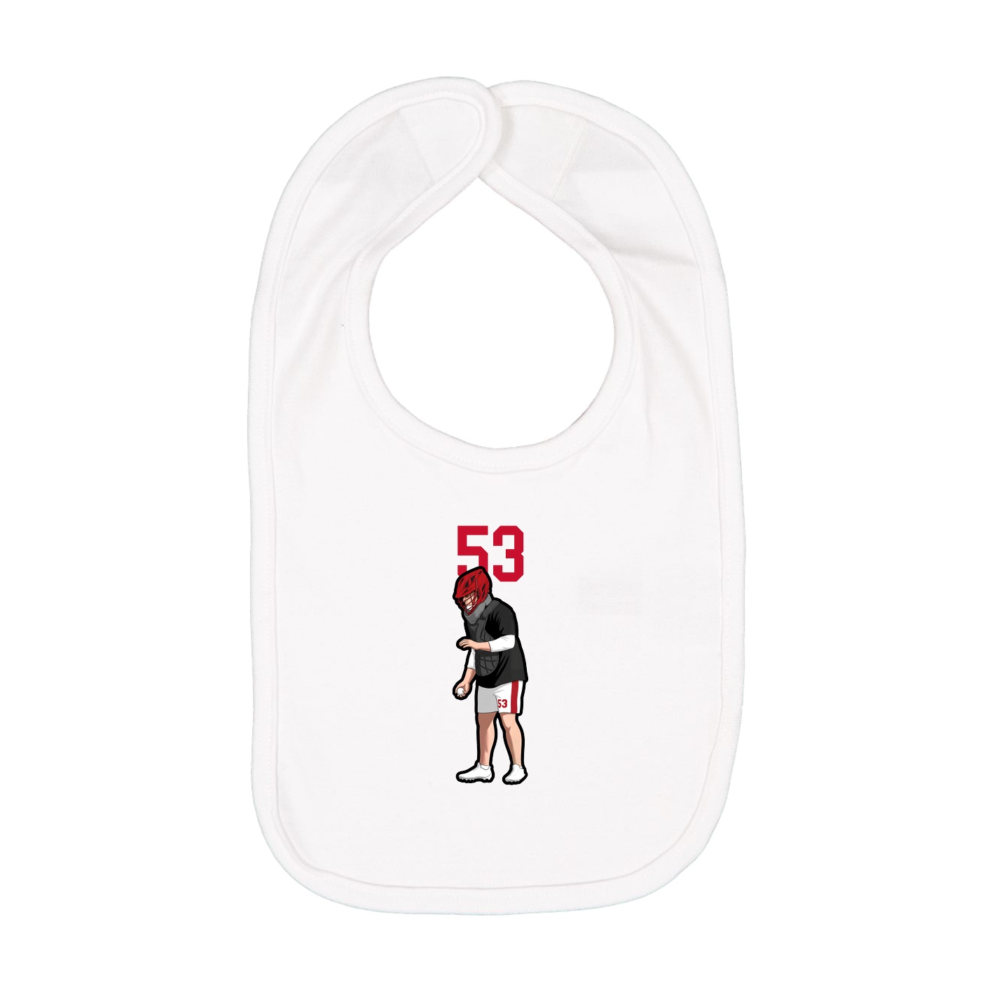 Infant Bib — Number Top in White