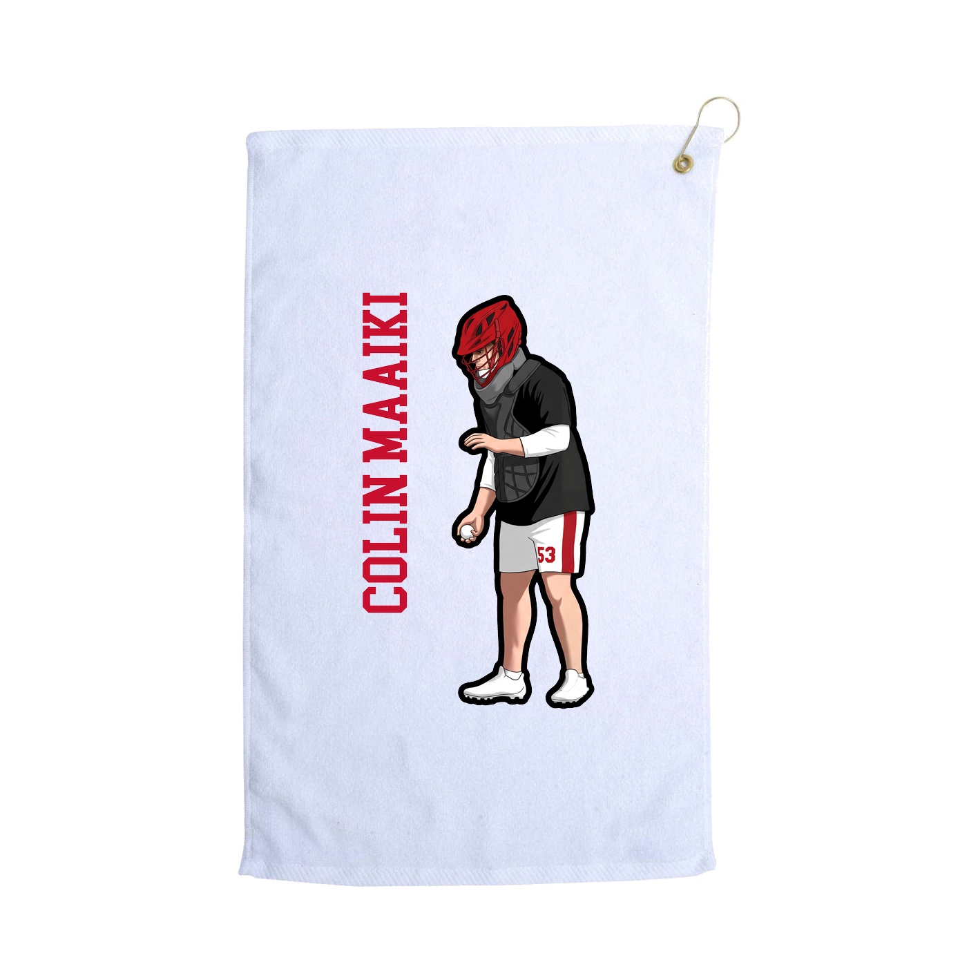 Golf Towel — Name Vertical in White